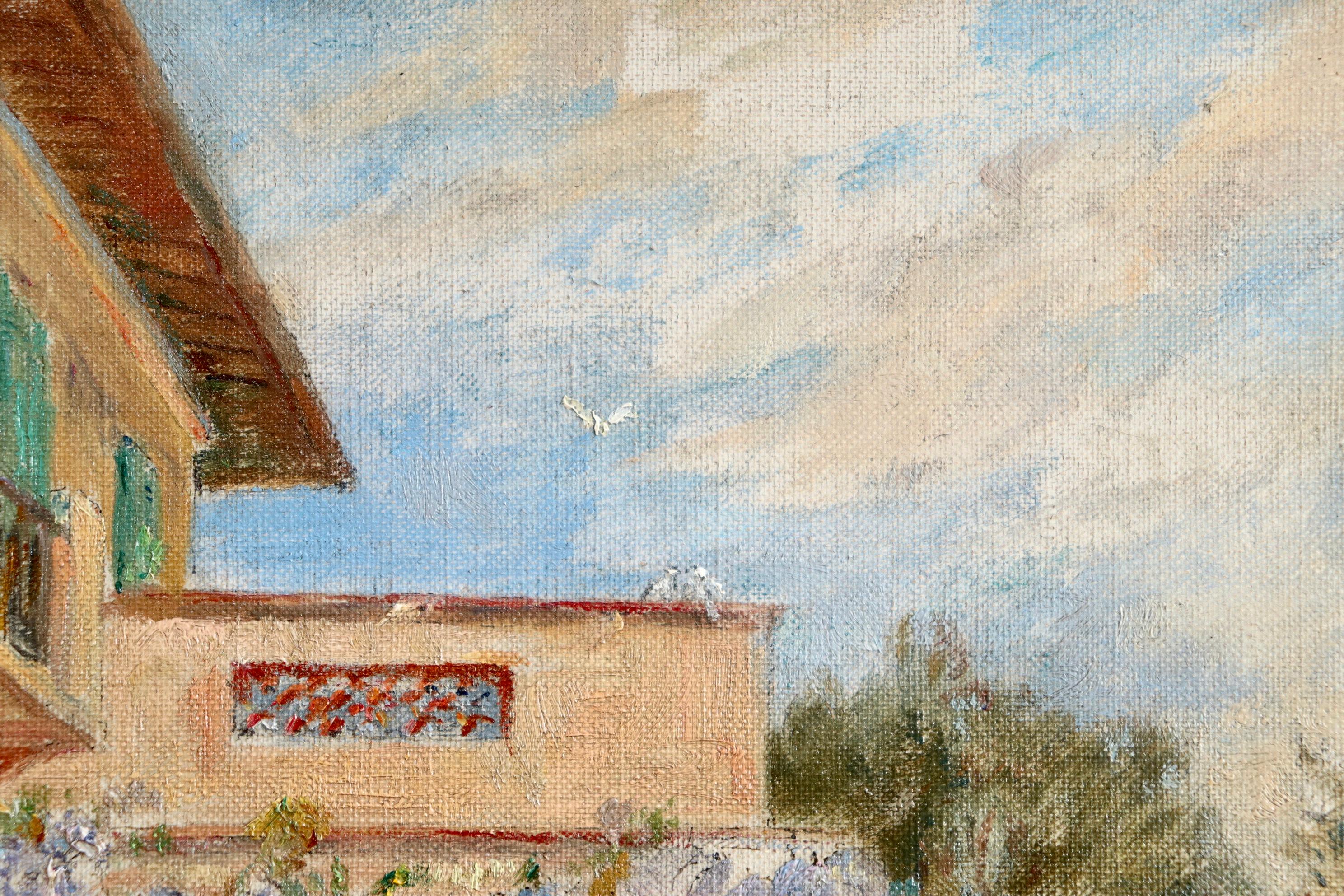 Montriant - Les Glycines - Impressionist Oil, Garden Landscape by Henri Duhem For Sale 5