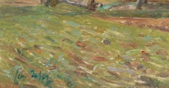 Moulin - French Impressionist Oil, Windmill in Landscape by Henri Duhem