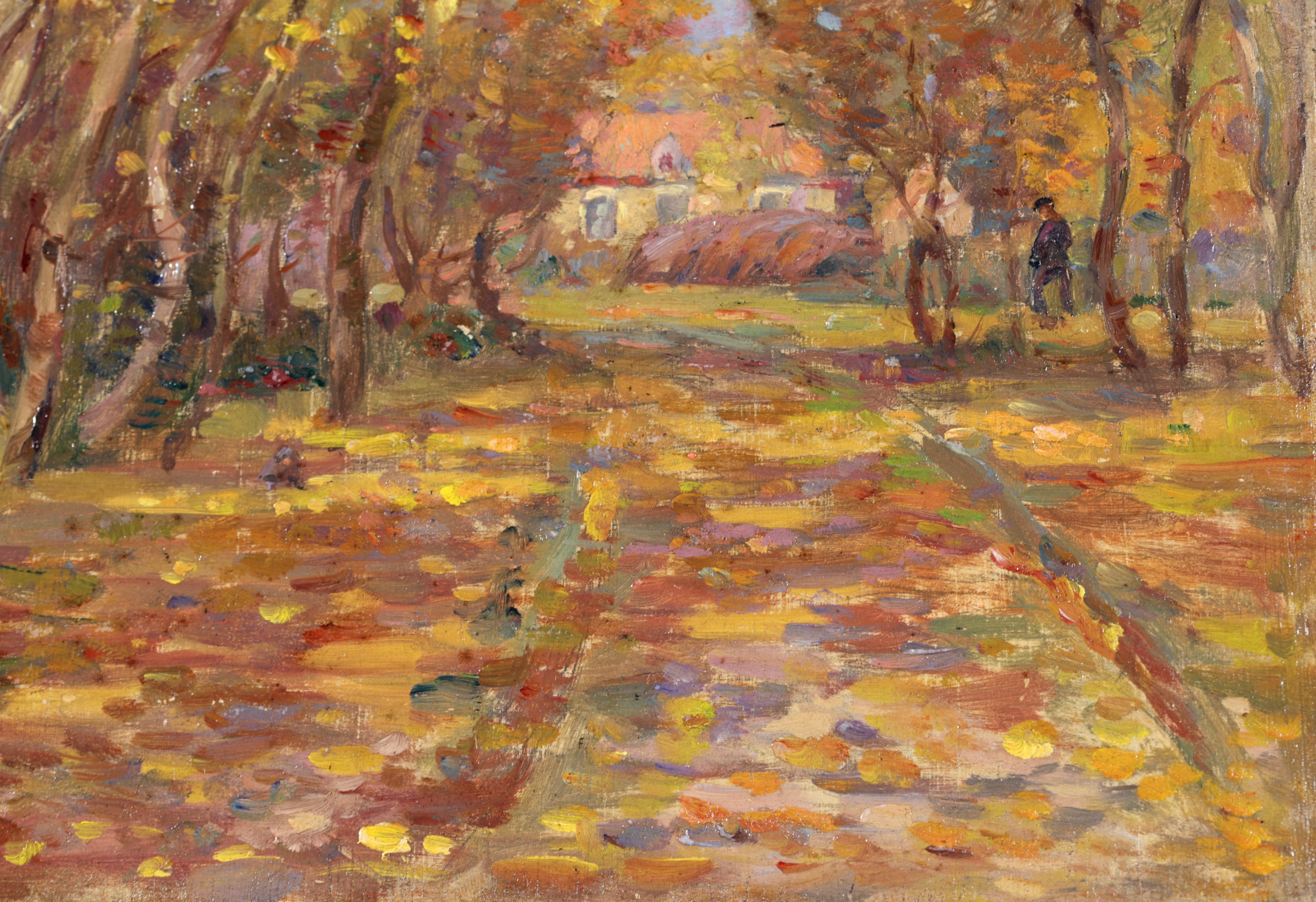 October 1912 - Impressionist Oil, Trees in Autumn Landscape by Henri Duhem 2