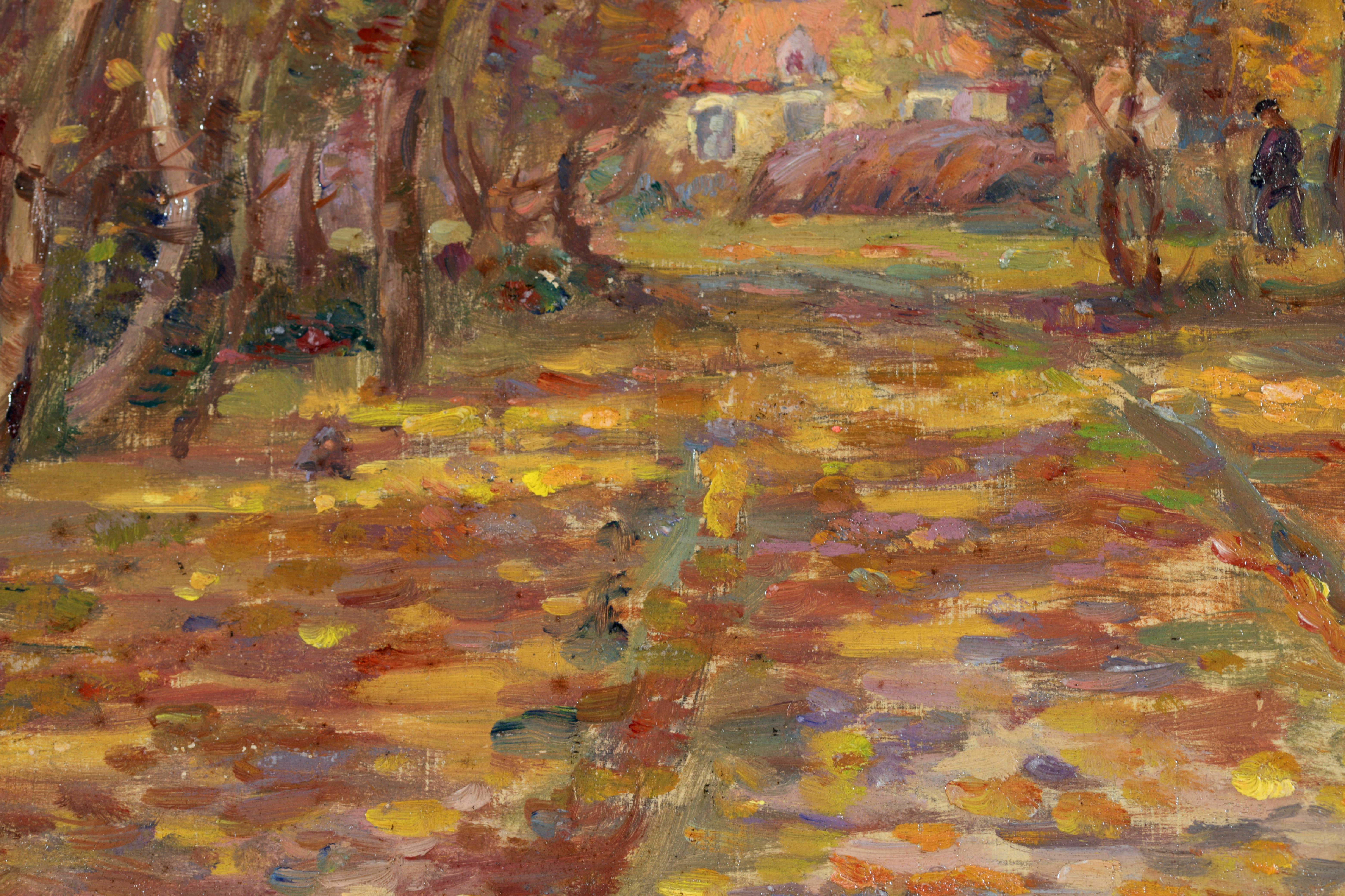 October 1912 - Impressionist Oil, Trees in Autumn Landscape by Henri Duhem 7
