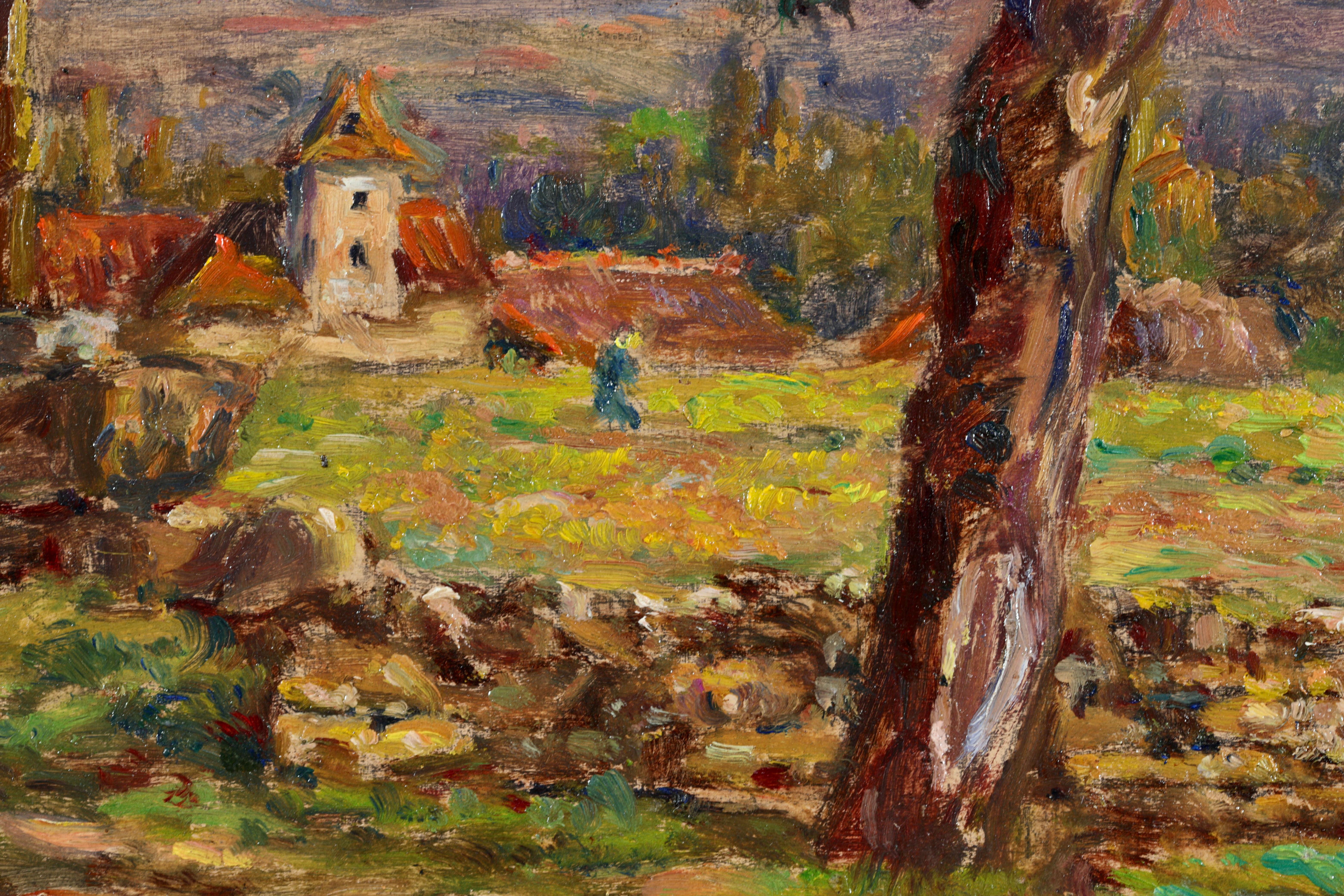 Paysage d'ete - Revery Lot - French Impressionist Landscape Oil by Henri Duhem For Sale 5