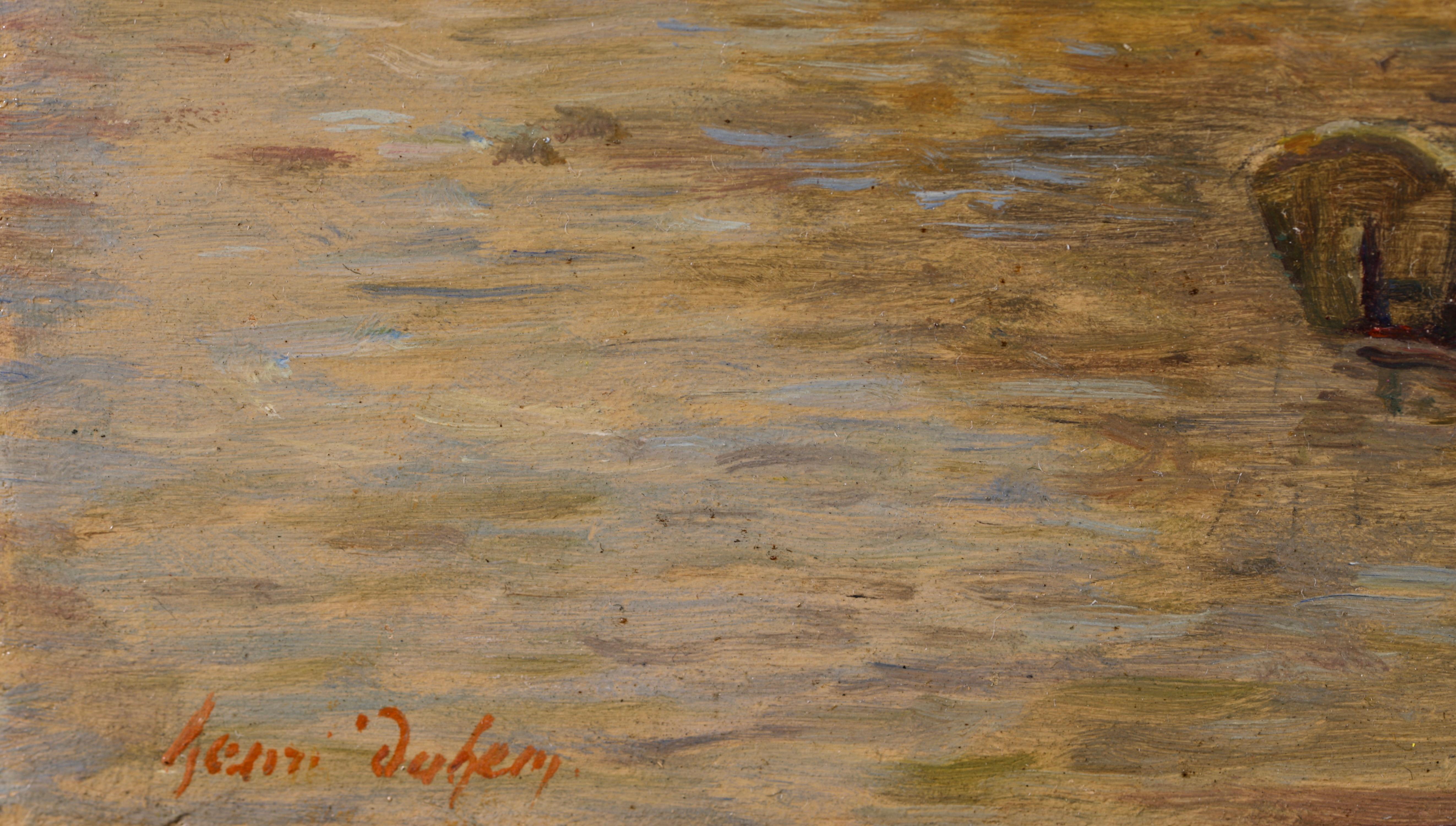 Peinture impressionniste Figures by River Landscape d'Henri Duhem en vente 1