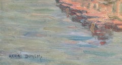 Sunset - Canal Flamand - 19th Century Oil, Belgian Landscape by Henri Duhem