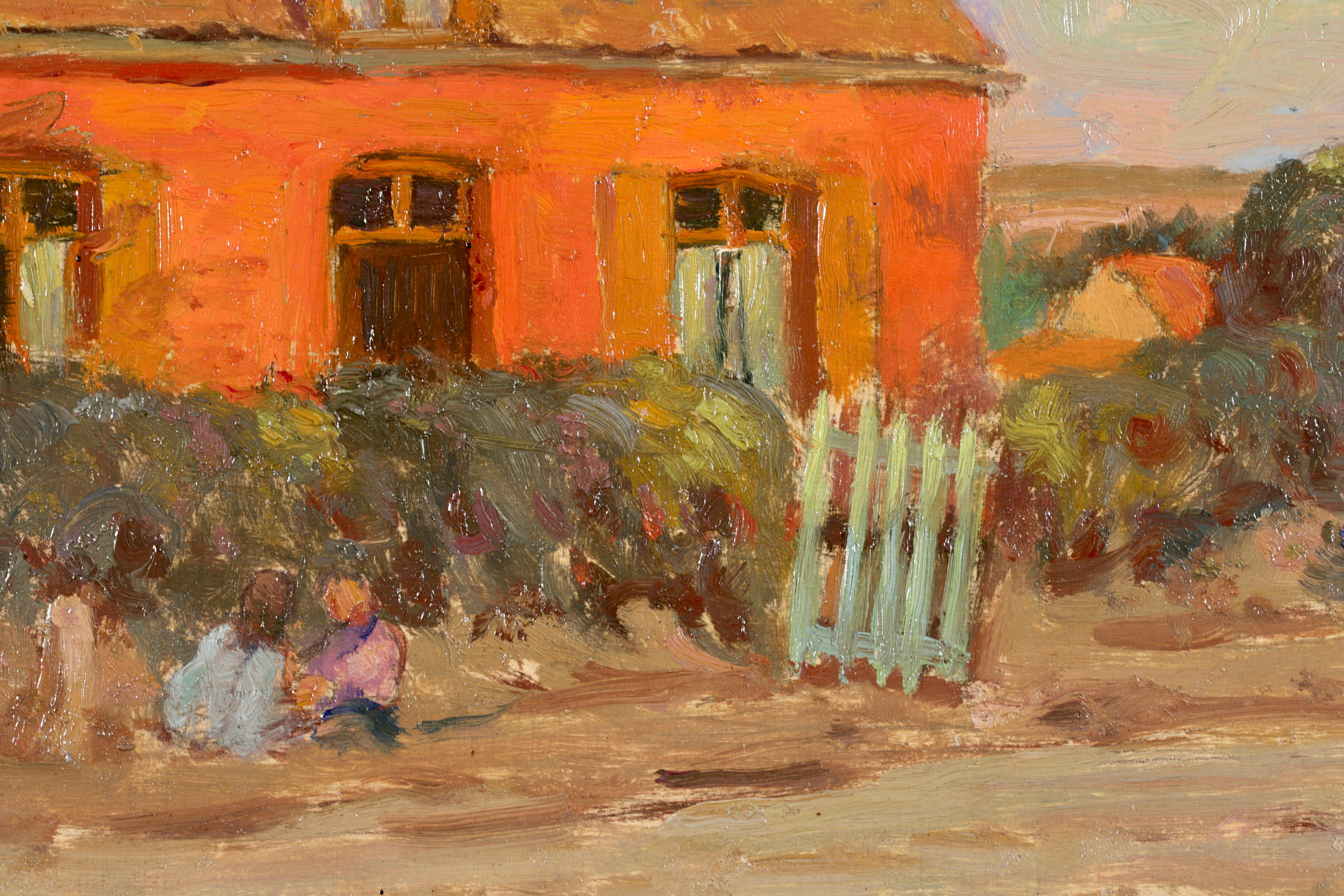 Sotto la mezzaluna - Olio impressionista, Bambini in un paesaggio - Henri Duhem 9
