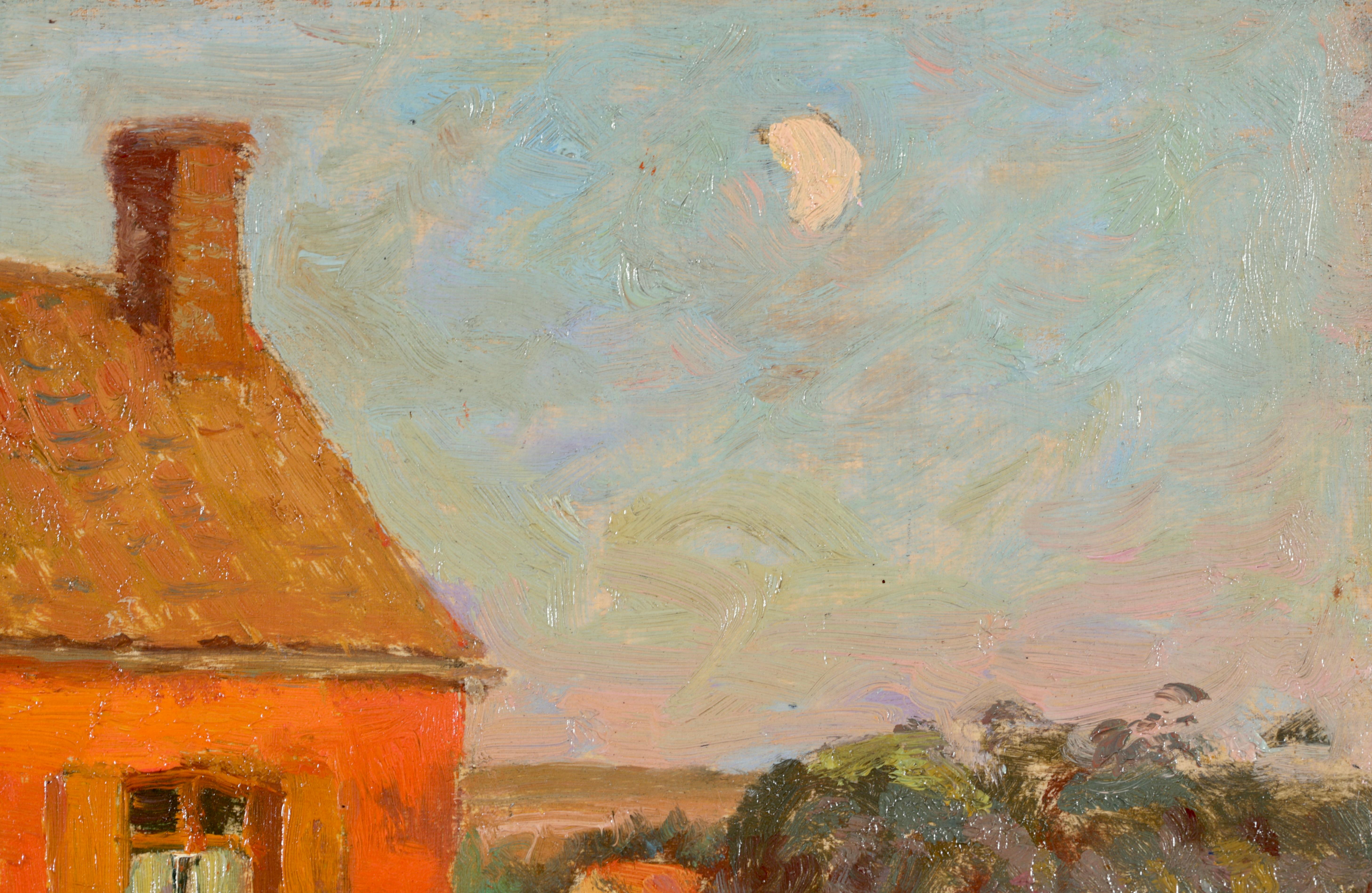 Sotto la mezzaluna - Olio impressionista, Bambini in un paesaggio - Henri Duhem 4