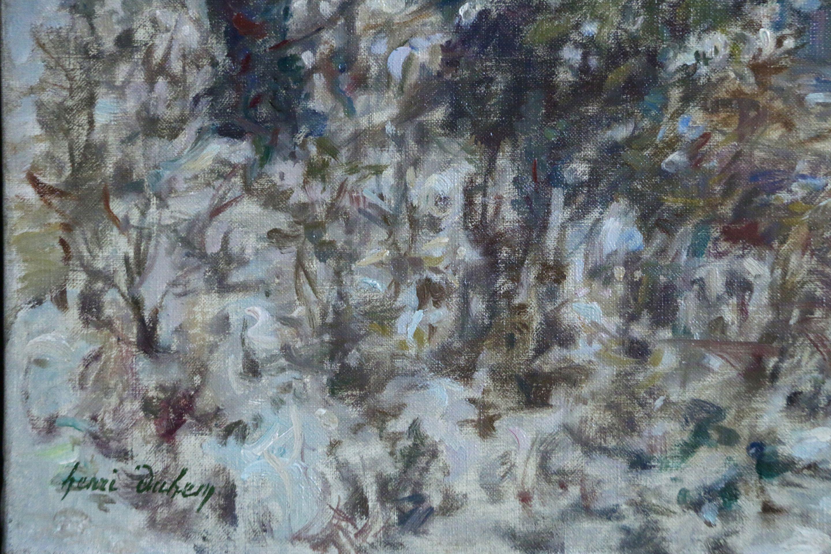 „Winter – Douai“  Duhem Französische impressionistische weiße Schneeszene aus dem 19. Jahrhundert (Impressionismus), Painting, von Henri Duhem