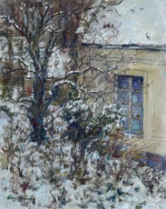 "Winter - Douai"  Duhem French 19th Century Impressionist White Snow Scene
