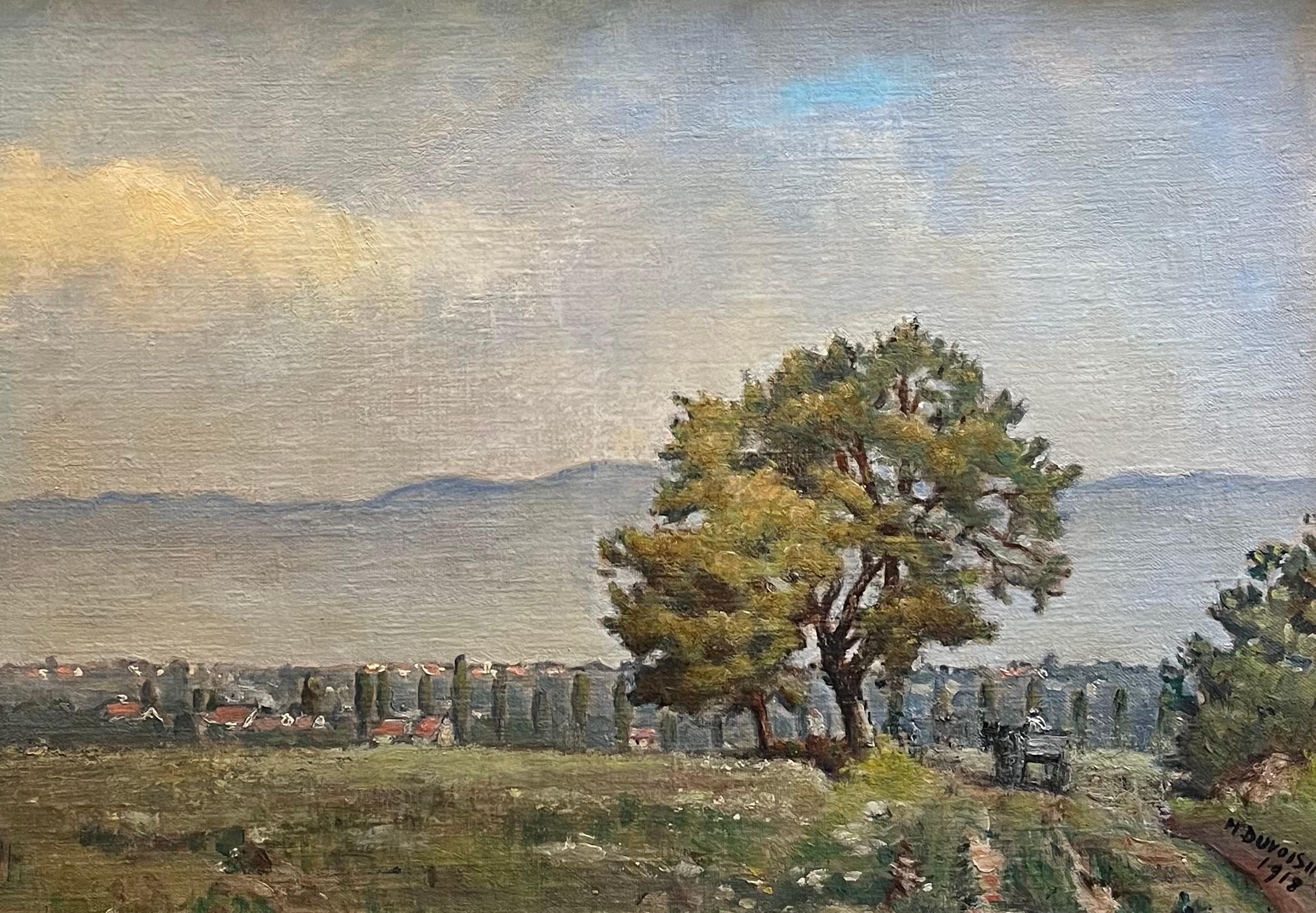"Ländliche Landschaft" von Henri Duvoisin - Öl auf Leinwand - 44x62 cm