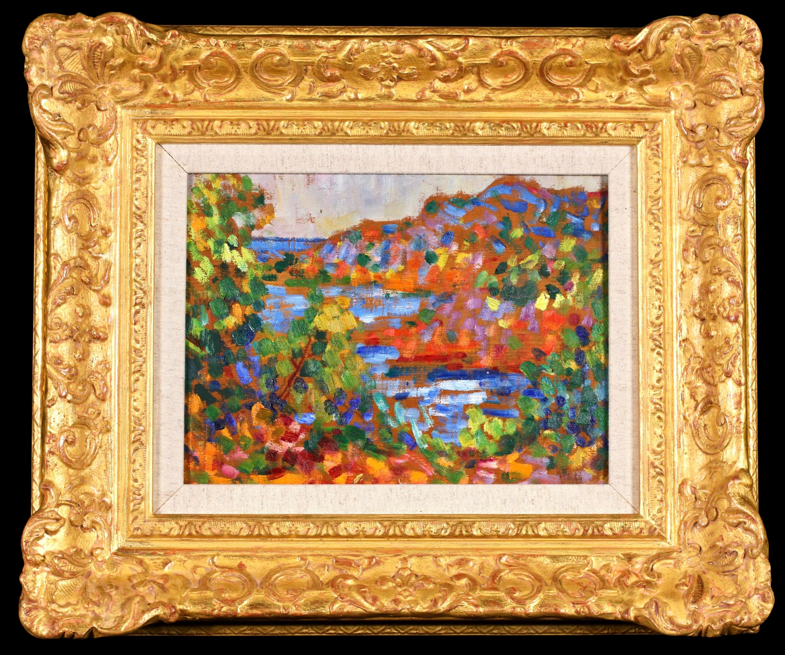 Environs de Saint-Tropez - Impressionist Landscape Oil by Henri Edmond Cross