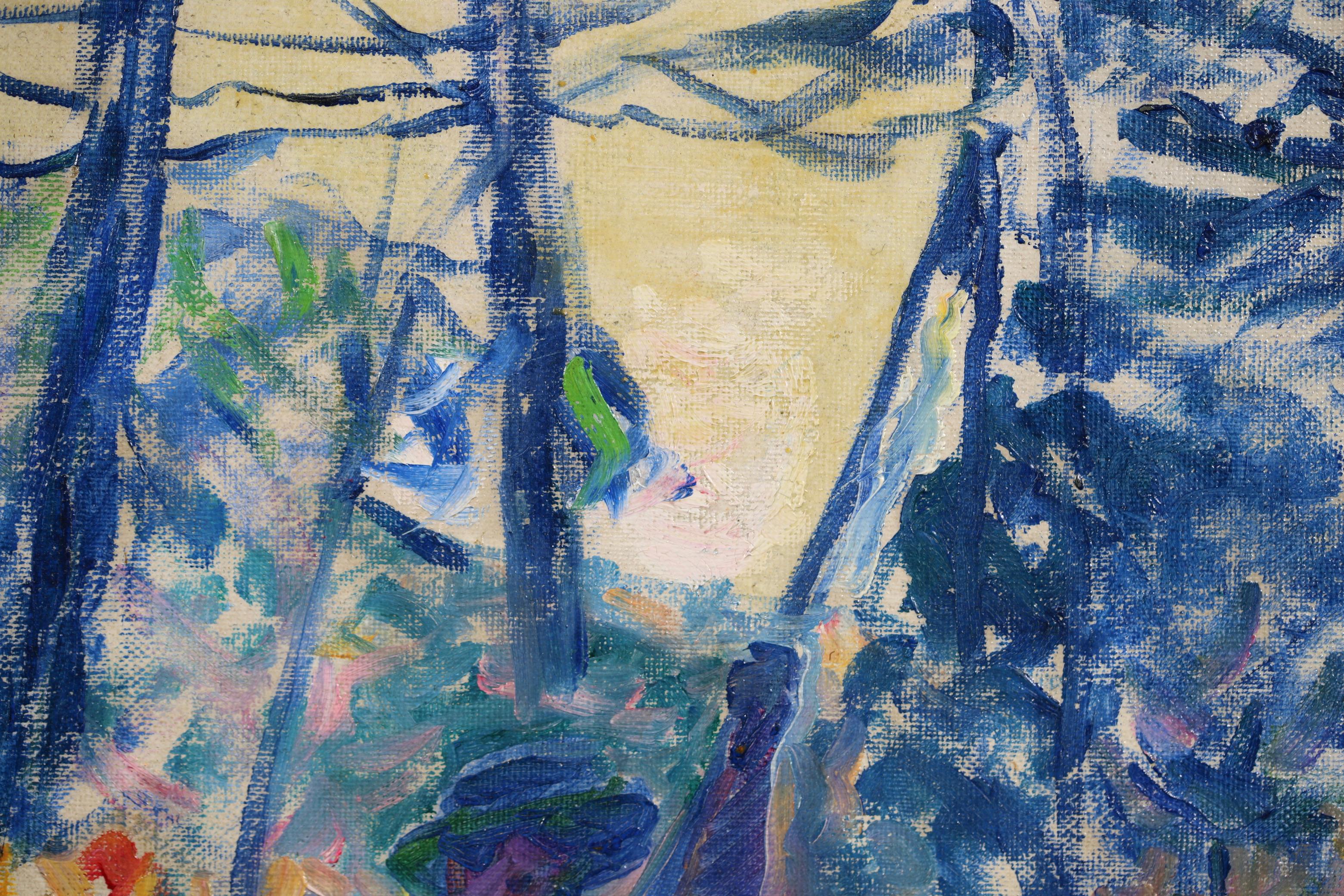In the Garden - Impressionist Oil, Figures in Landscape by Henri Edmond Cross 10