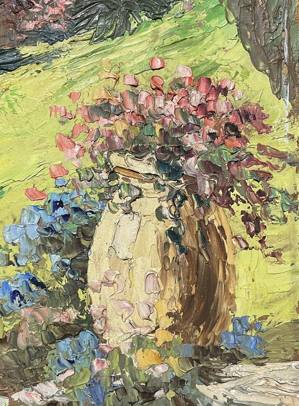Henri Edouard BARGIN (1906-1980) HUGE FRENCH OIL - COTE D'AZUR VERANDAH TERRACE - Impressionist Painting by Henri Edouard Bargin