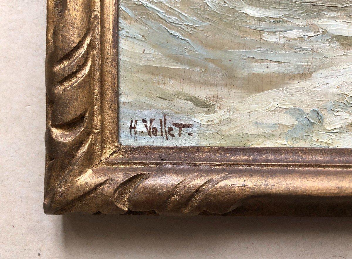 Waves hitting the rocks, original antique oil on panel, Impressionist French For Sale 3