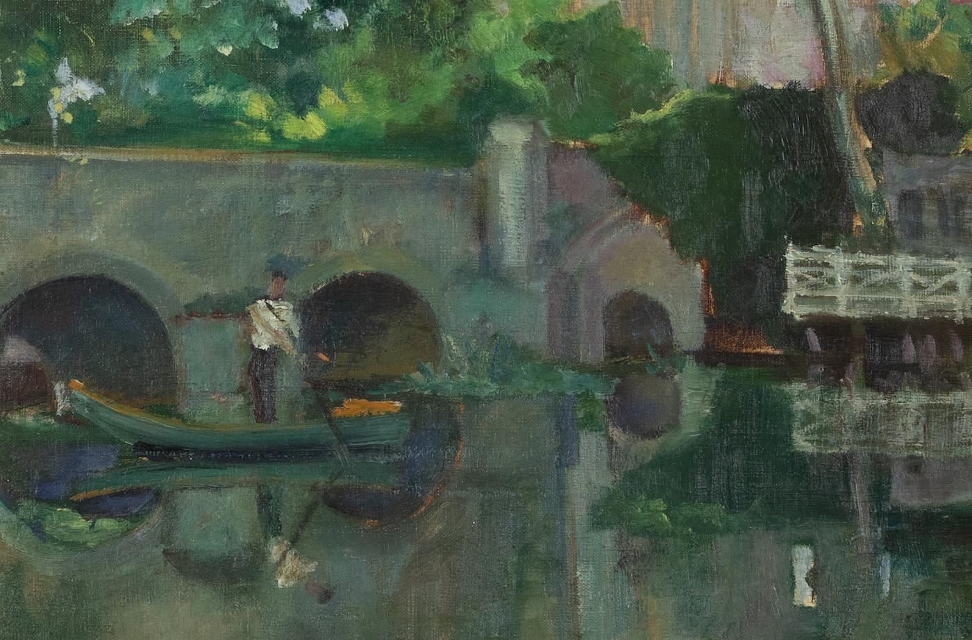 Paysage fluvial d'Henri Epstein - Peinture Riverscene en vente 2