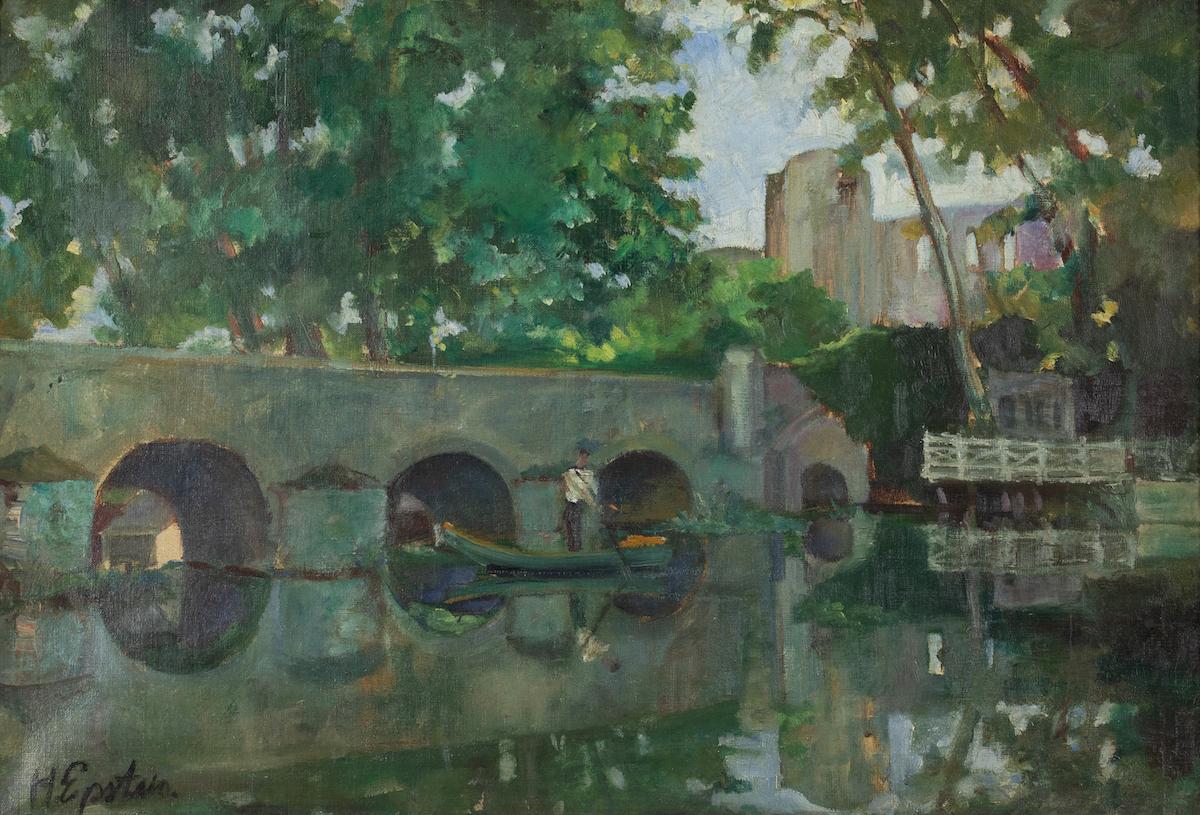 Paysage fluvial d'Henri Epstein - Peinture Riverscene en vente 3