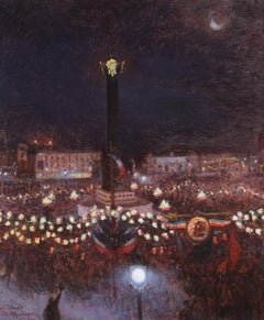 Le Triomphe de La Republique, Impressionist Oil Painting, Circa 1890