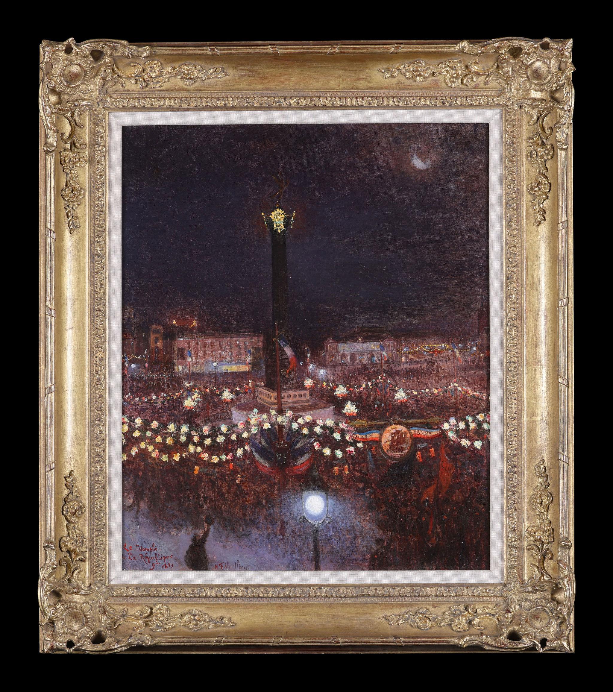 Le Triomphe de La Republique, Paris - Painting by Henri F Bellan