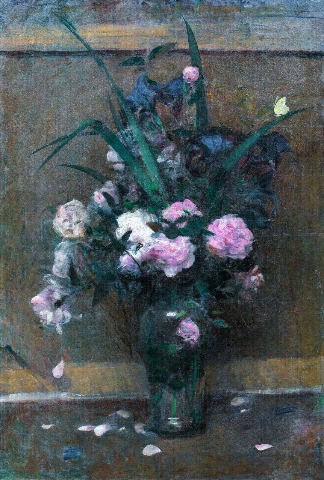 Nature morte de roses ondulantes, XIXe siècle - Painting de Henri Fantin-Latour
