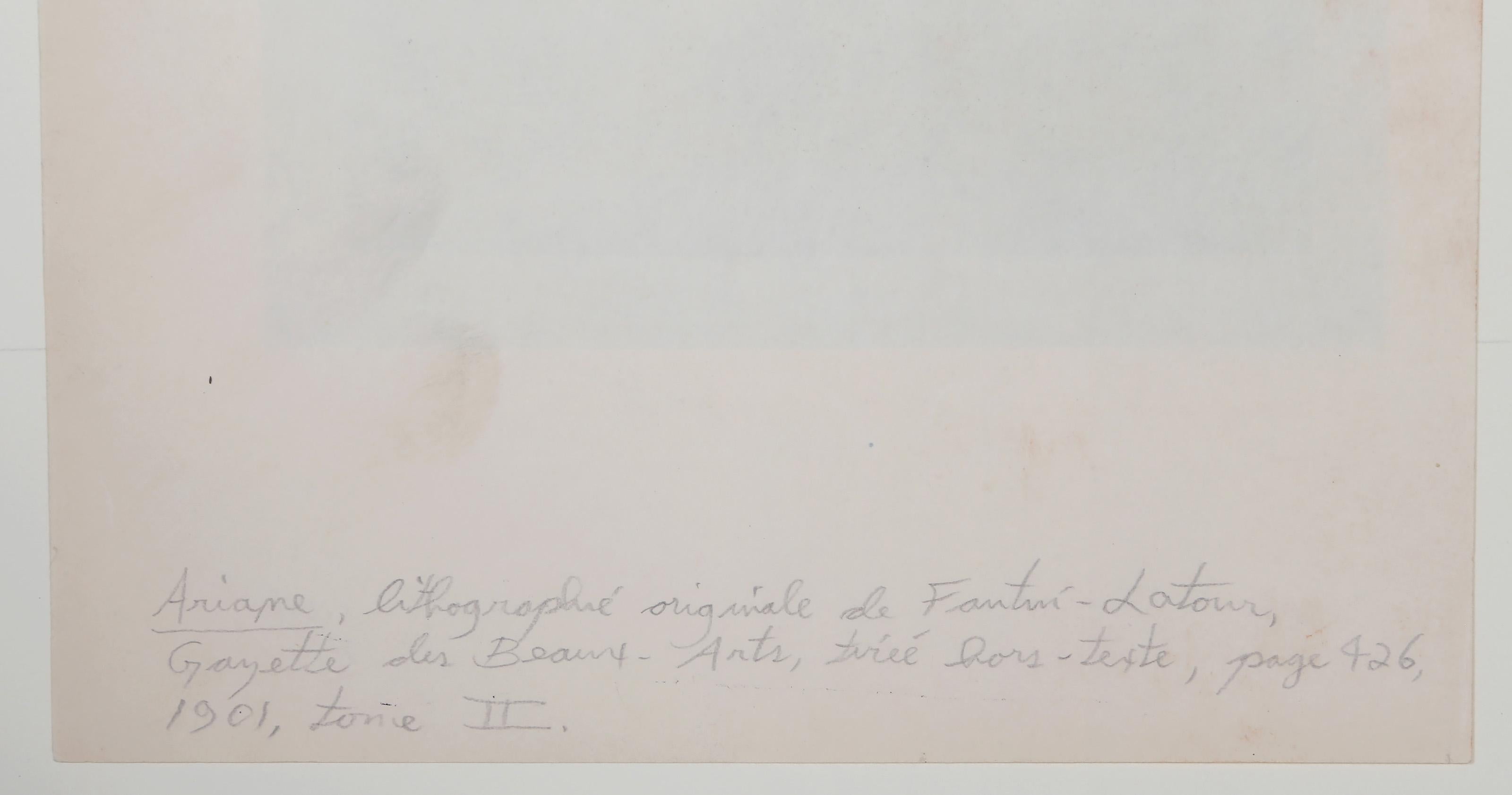 Ariane, litografia impressionista di nudo di Henri Fantin-Latour in vendita 3