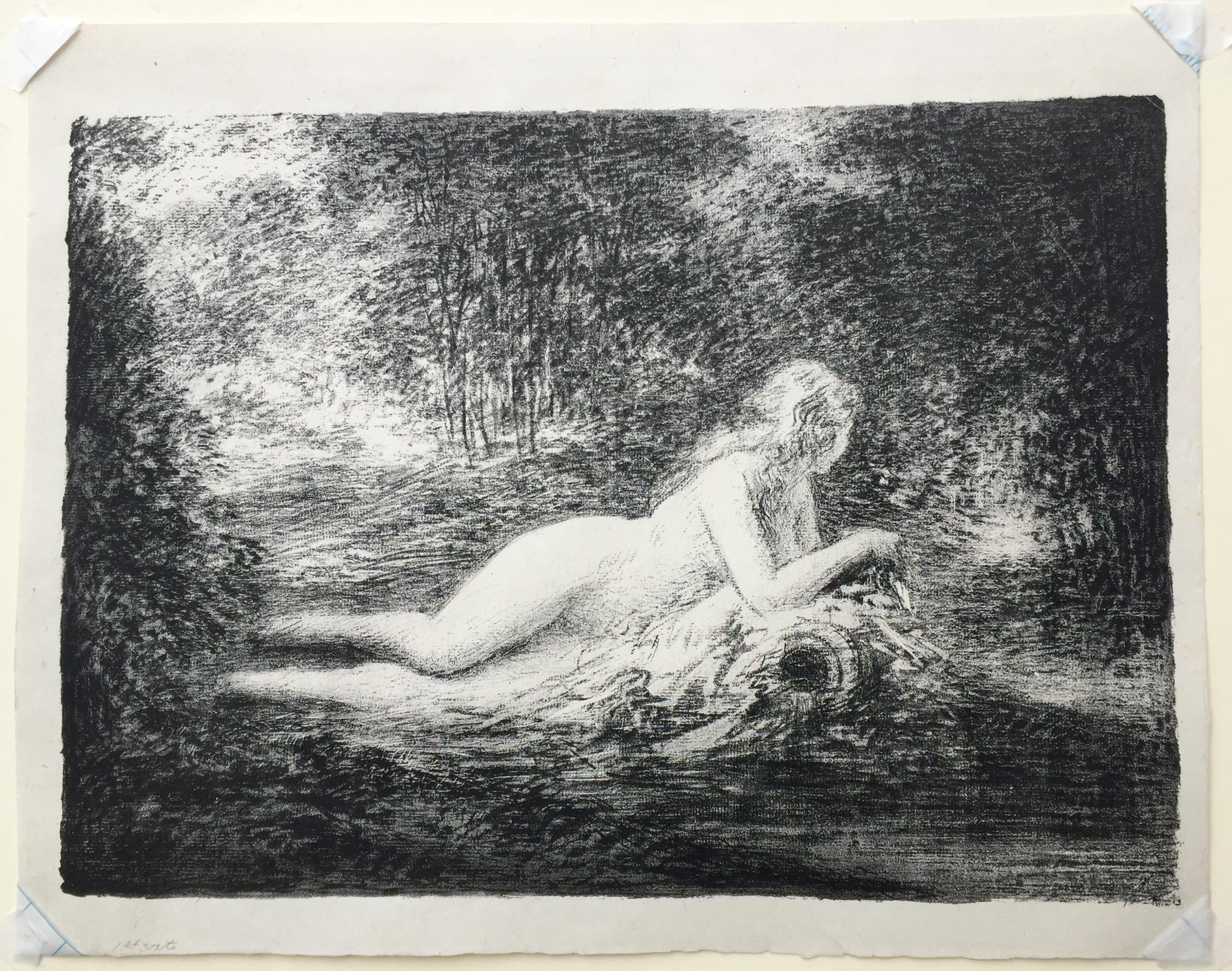 La Source dans les Bois (Schule von Barbizon), Print, von Henri Fantin-Latour