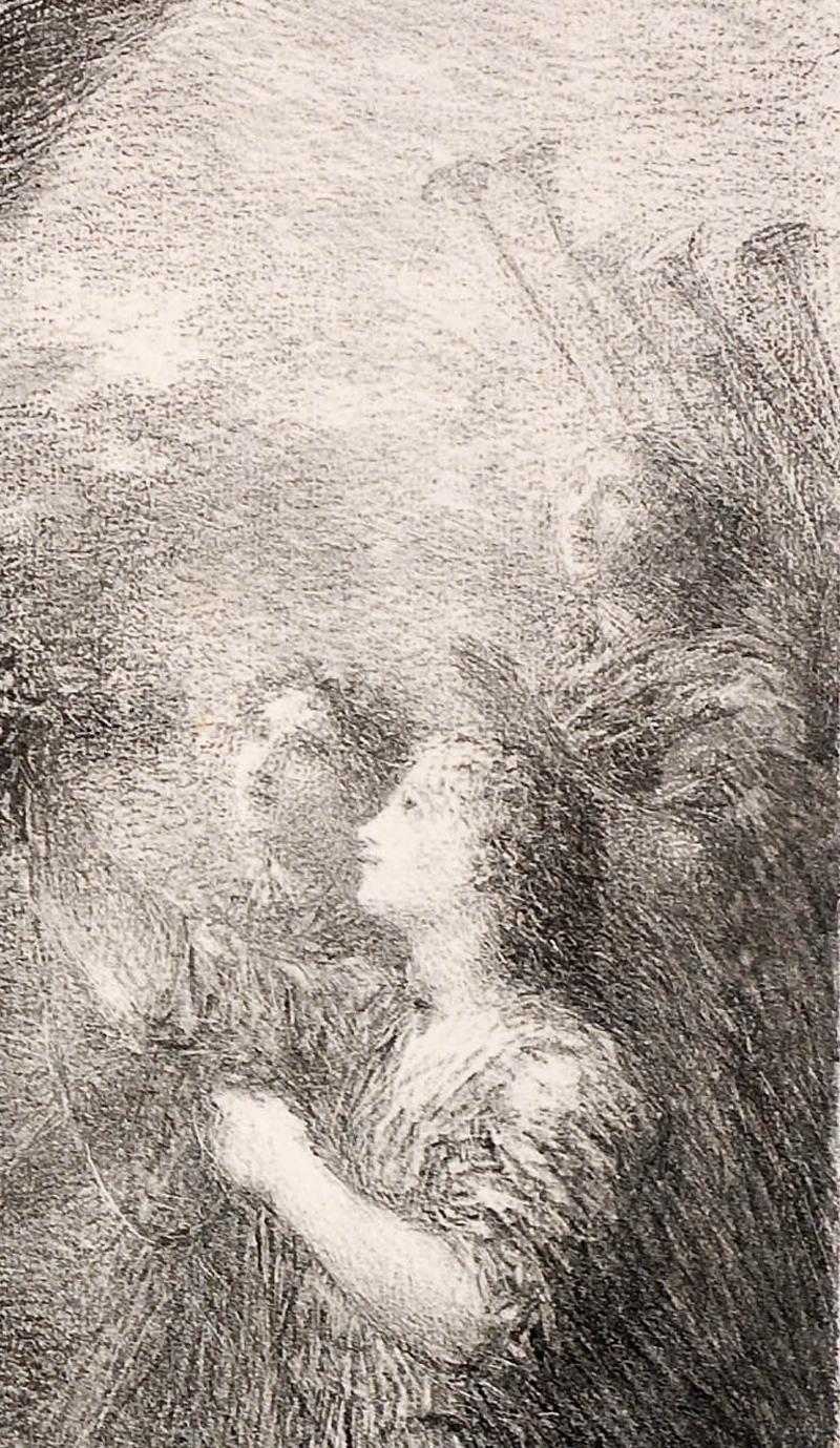 Prelude de Lohengrin (2e planche)     (L'apparence du Saint Graal) - Gris Figurative Print par Henri Fantin-Latour