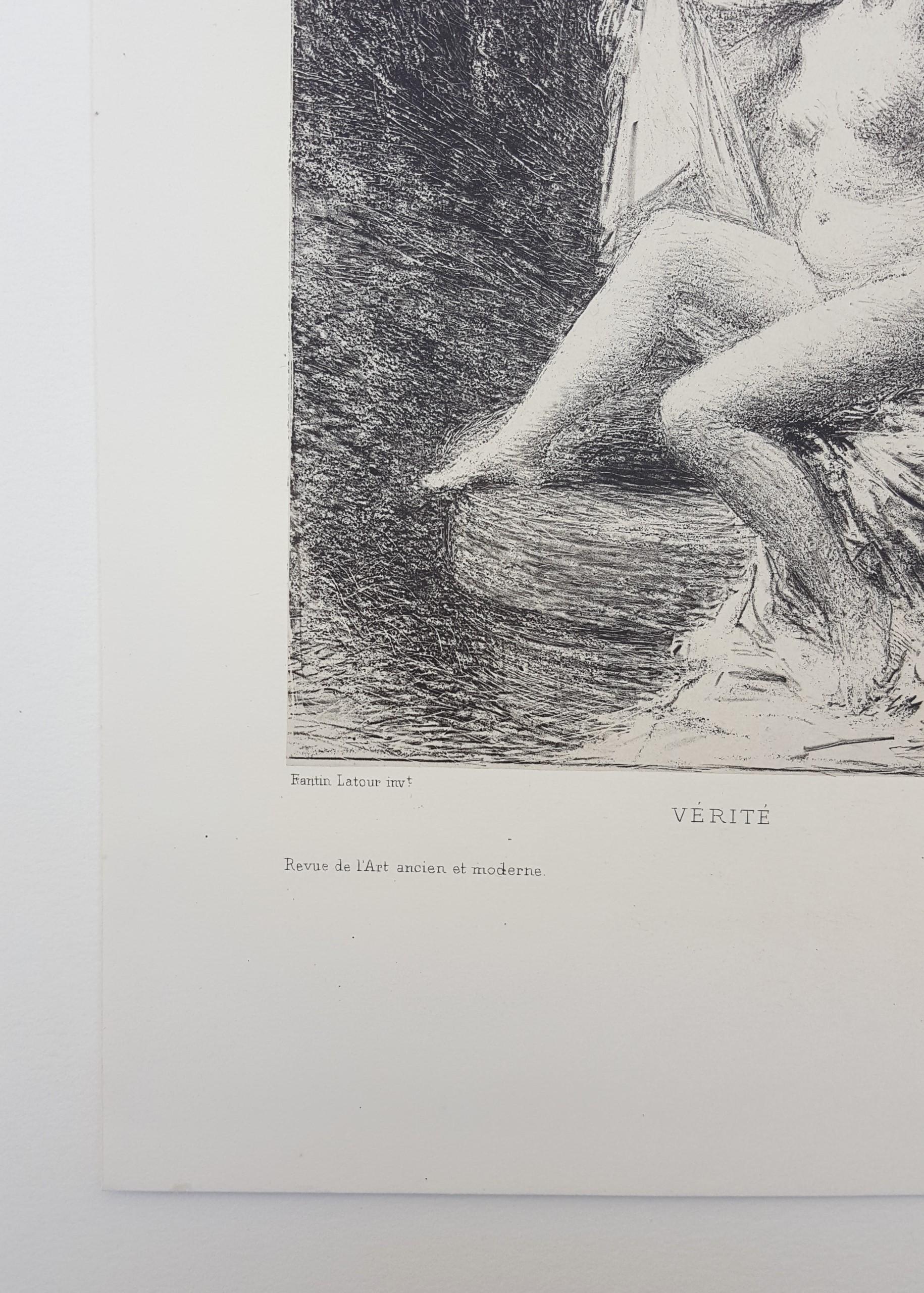 Vérité (Wahrheit) /// Französische Moderne Impressionistische Kunst Lithographie Akt Figurativ  (Impressionismus), Print, von Henri Fantin-Latour