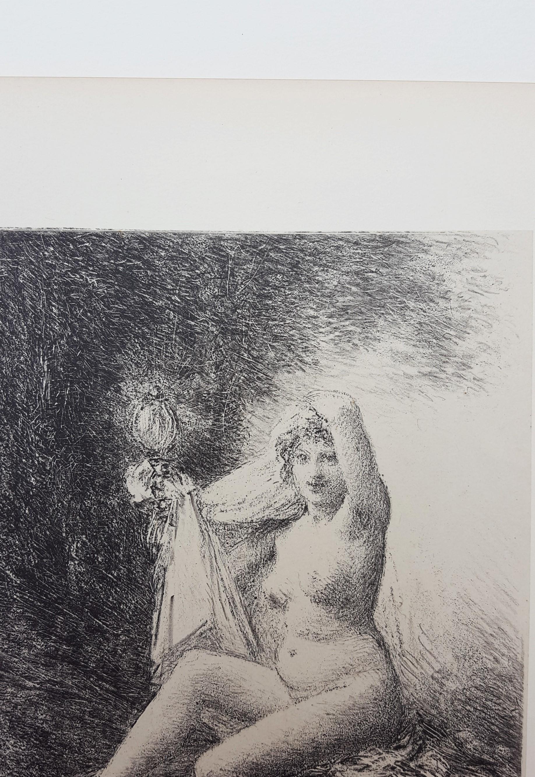 Vérité (Verità) /// Arte Impressionista Moderna Francese Litografia Nudo Figurativo in vendita 2