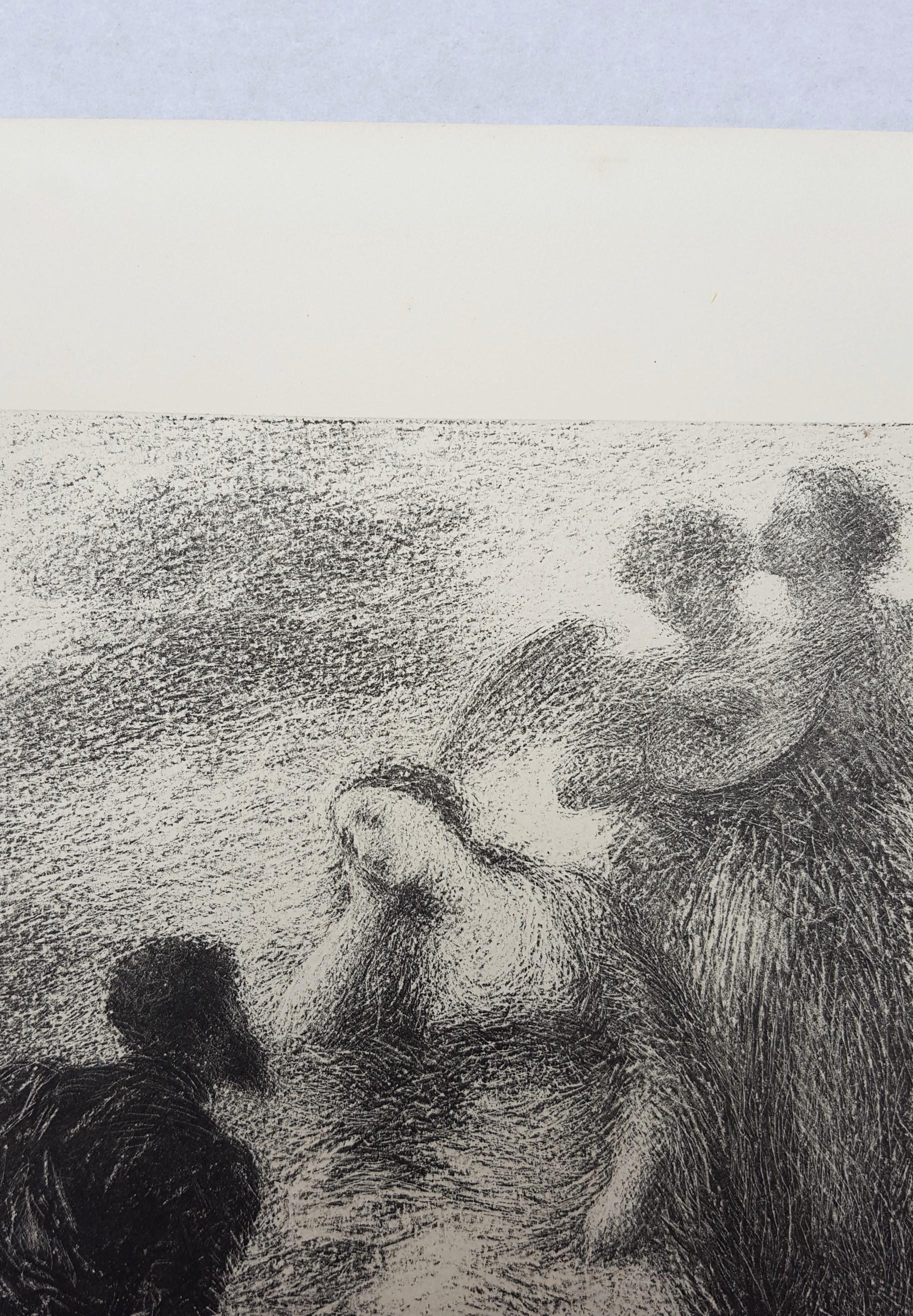 Vision /// Französische romantische klassische figurative Dame, Frau, Soldat, Engel Litho, Französisch im Angebot 3