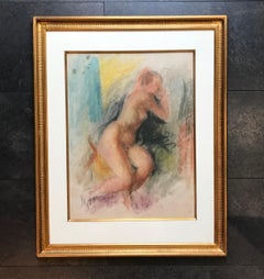 Nude sketch by Henri Fehr - Pastel on paper