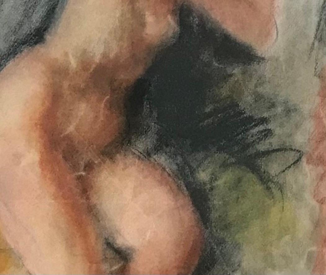 Nude sketch by Henri Fehr - Pastel on paper  For Sale 1