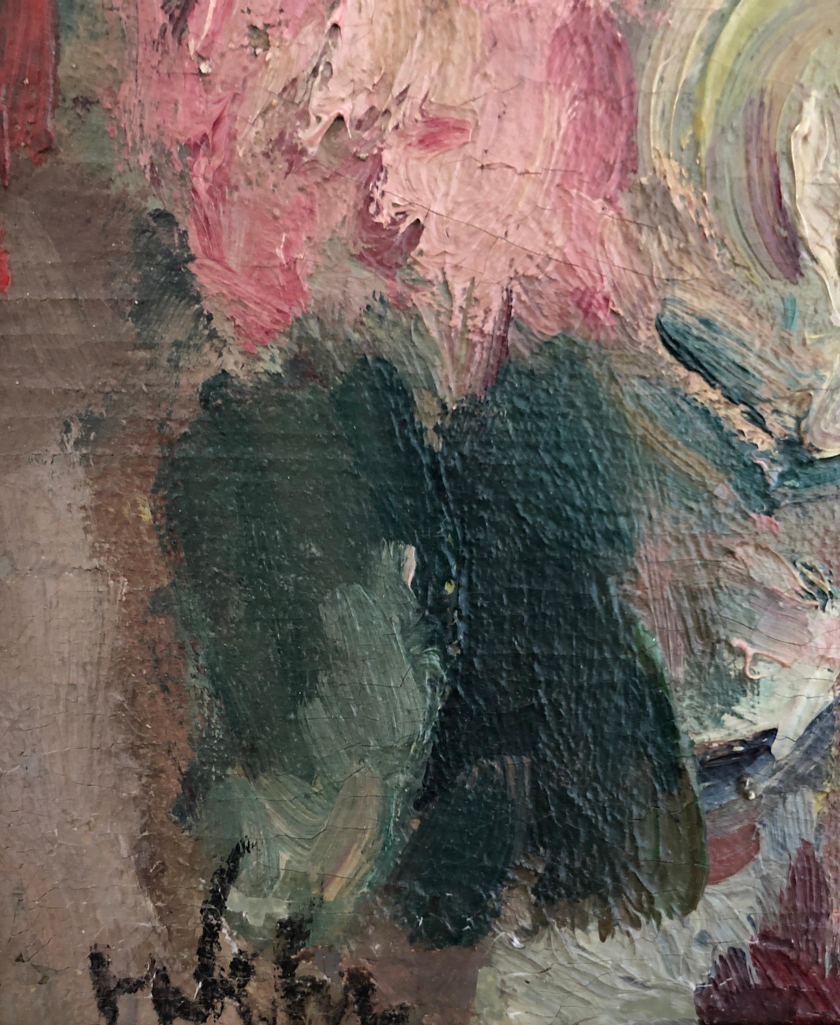 Junges Mädchen mit Lippenstift (Impressionismus), Painting, von Henri Fehr 
