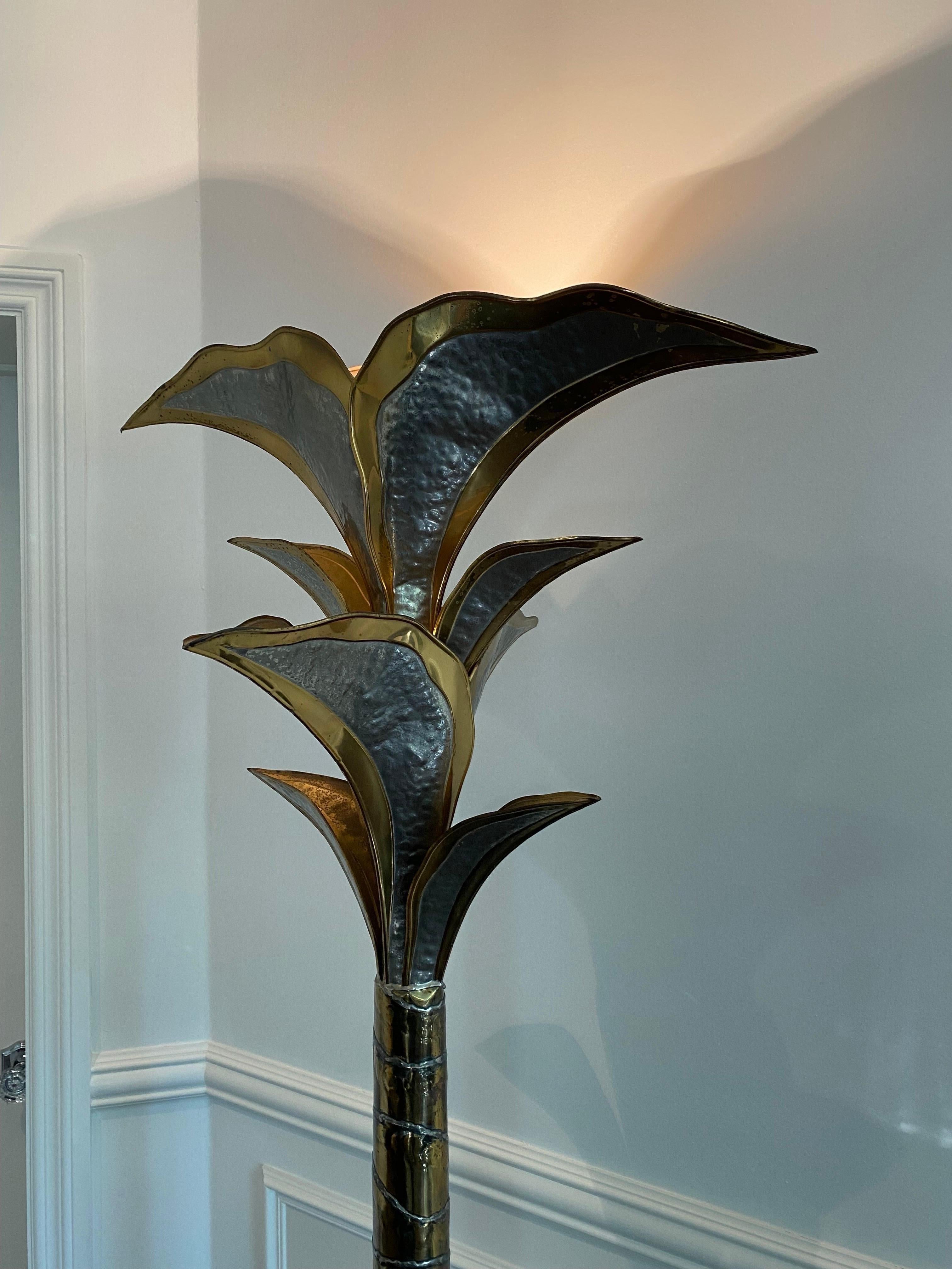 French Henri Fernandez Brass Floor Lamp For Sale