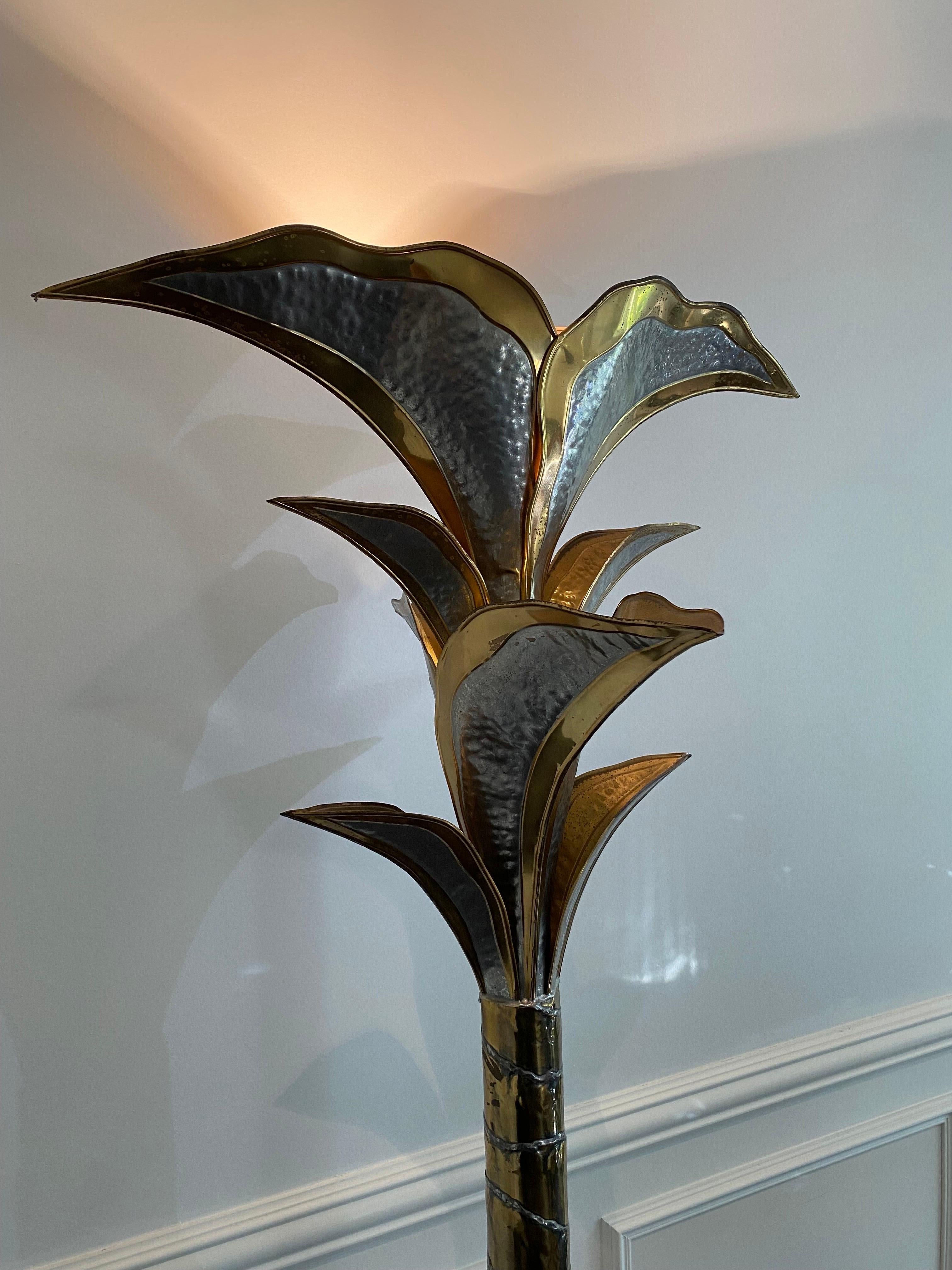 Henri Fernandez Brass Floor Lamp In Good Condition For Sale In North Hollywood, CA