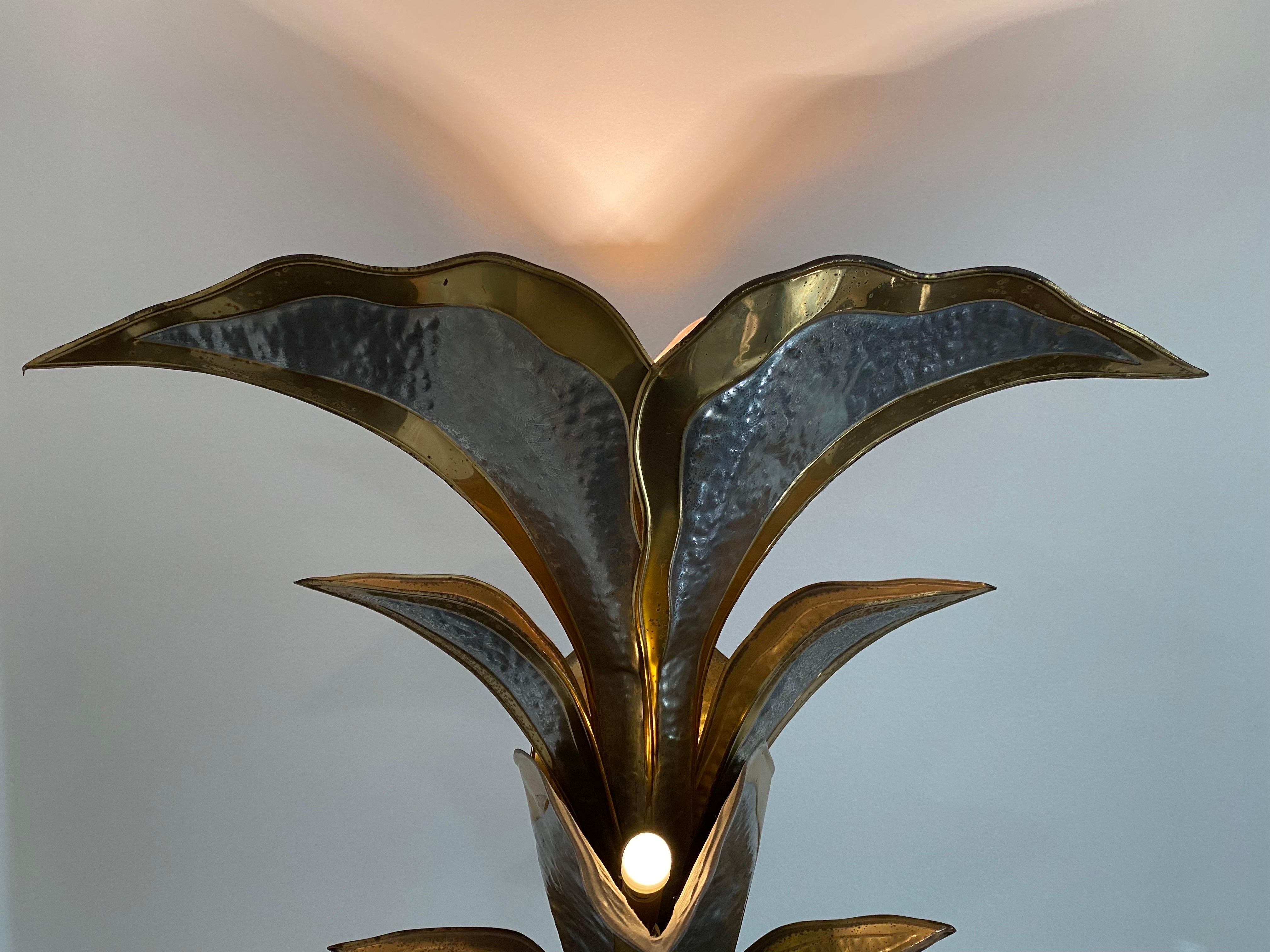 Late 20th Century Henri Fernandez Brass Floor Lamp For Sale