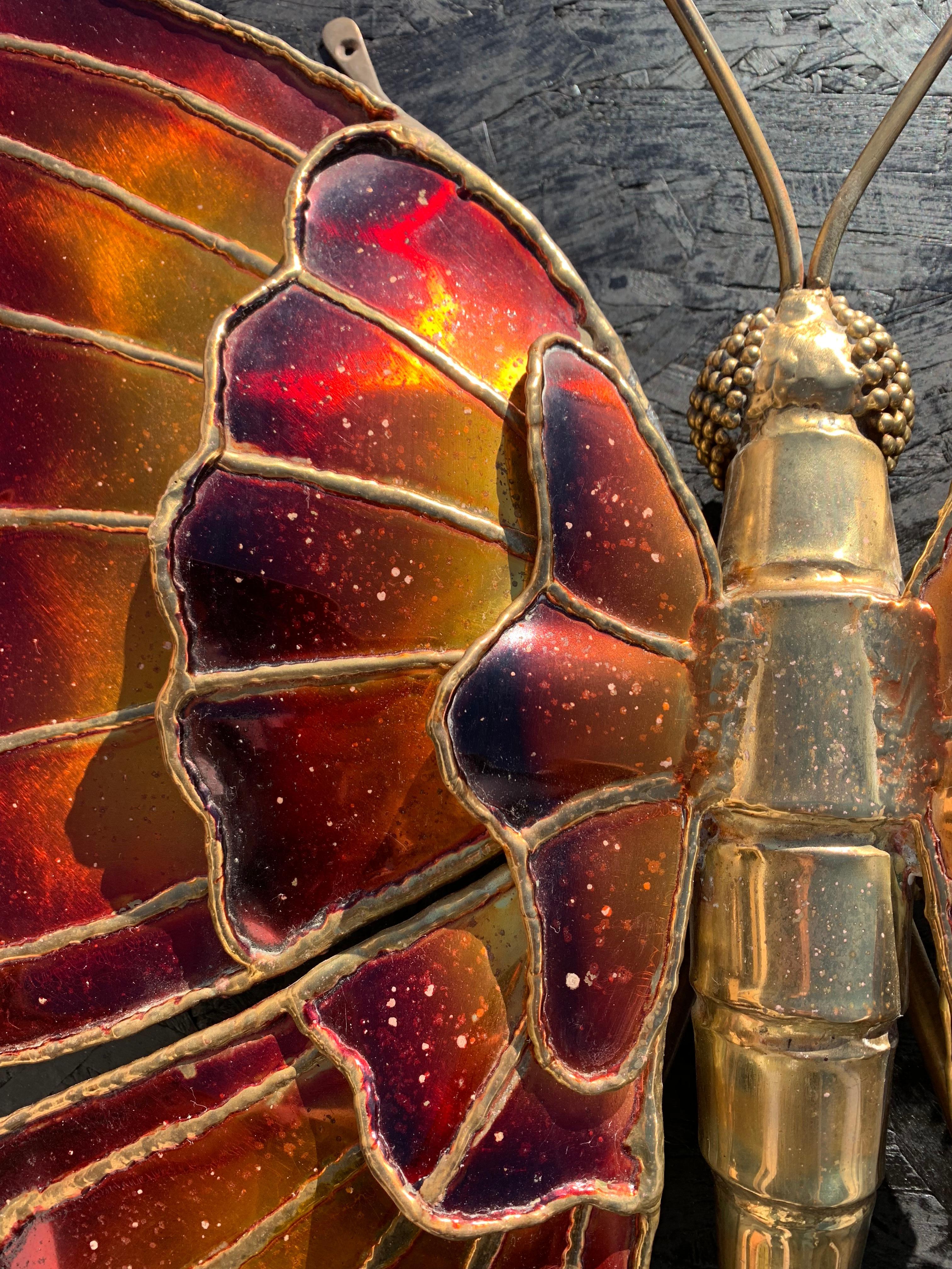 Brass Henri Fernandez Butterfly Sconce For Sale