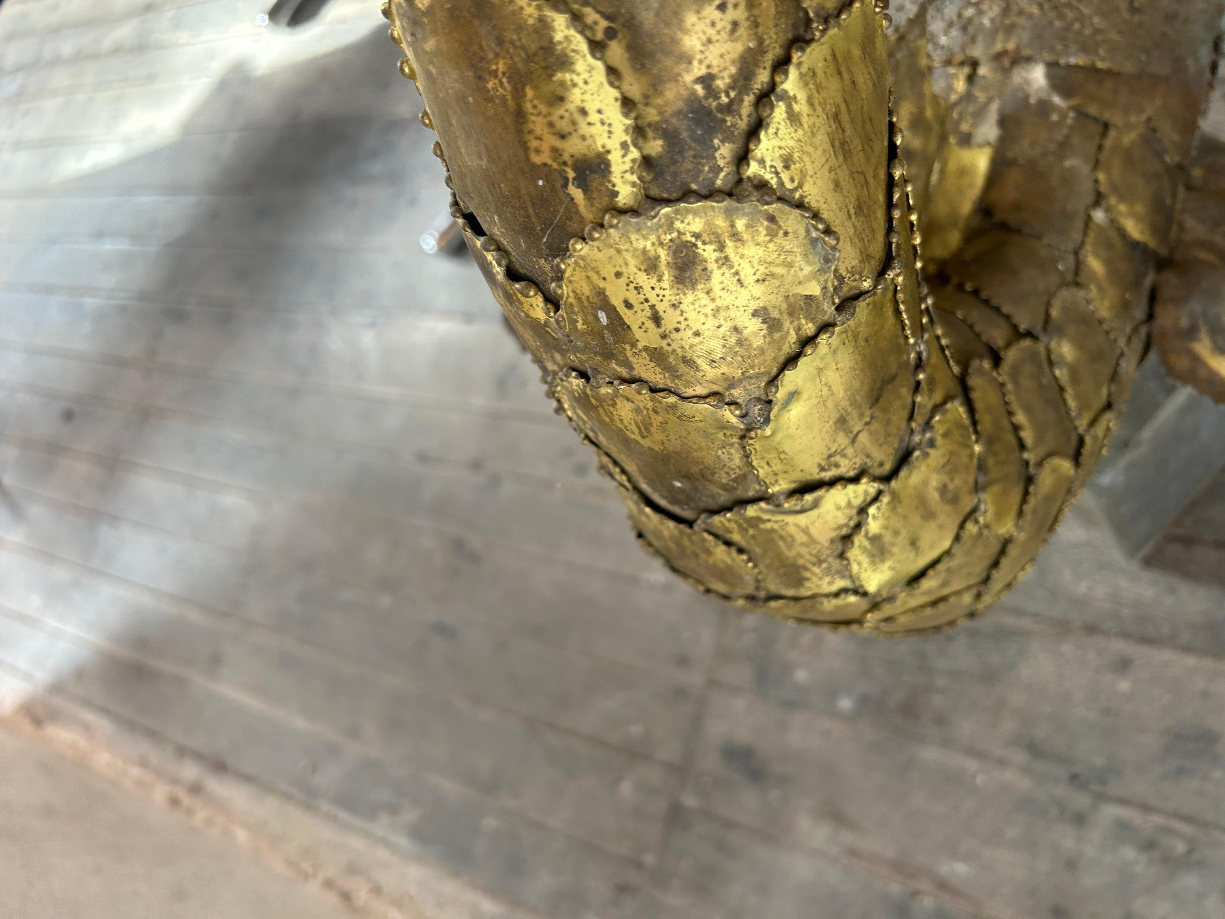 Henri Fernandez fish gold brass fountain In Good Condition For Sale In PAU, FR