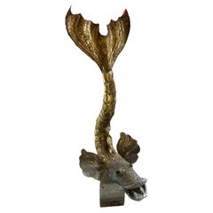 Henri Fernandez fish gold brass fountain Henri Fernandez fish gold brass fountain