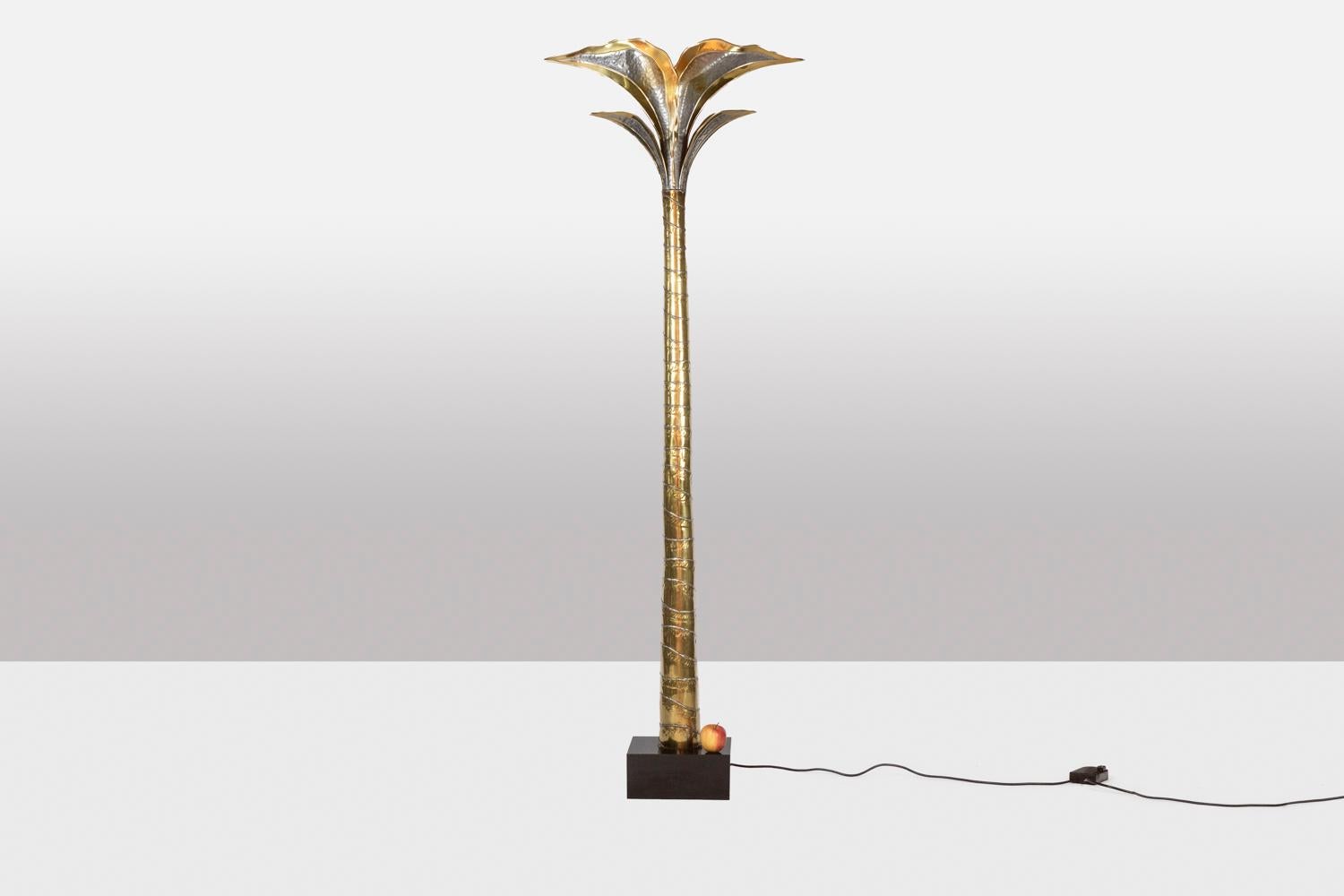 Brass Henri Fernandez for Maison Honoré, Floor Lamp, 1970s For Sale