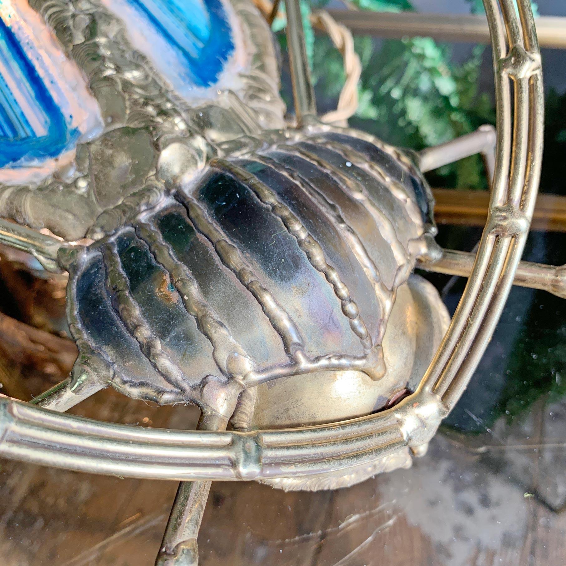 Henri Fernandez Lampe Longhorn Beetle or et bleu Bon état - En vente à Hastings, GB