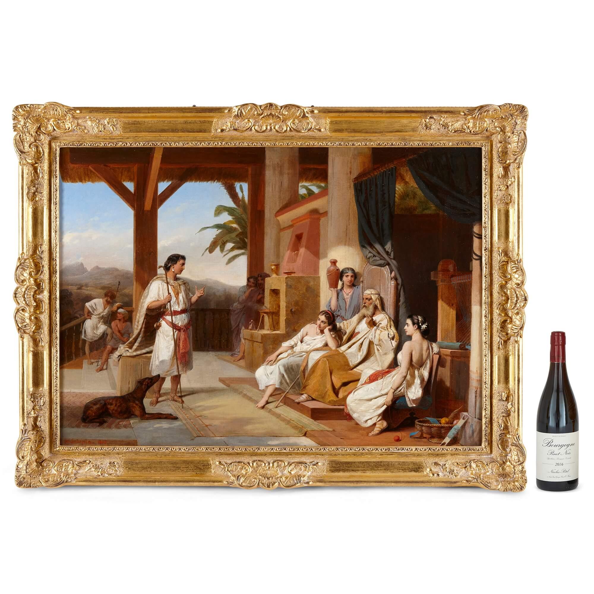 A Large French Orientalist Biblical Painting by H.F. Schopin For Sale 4