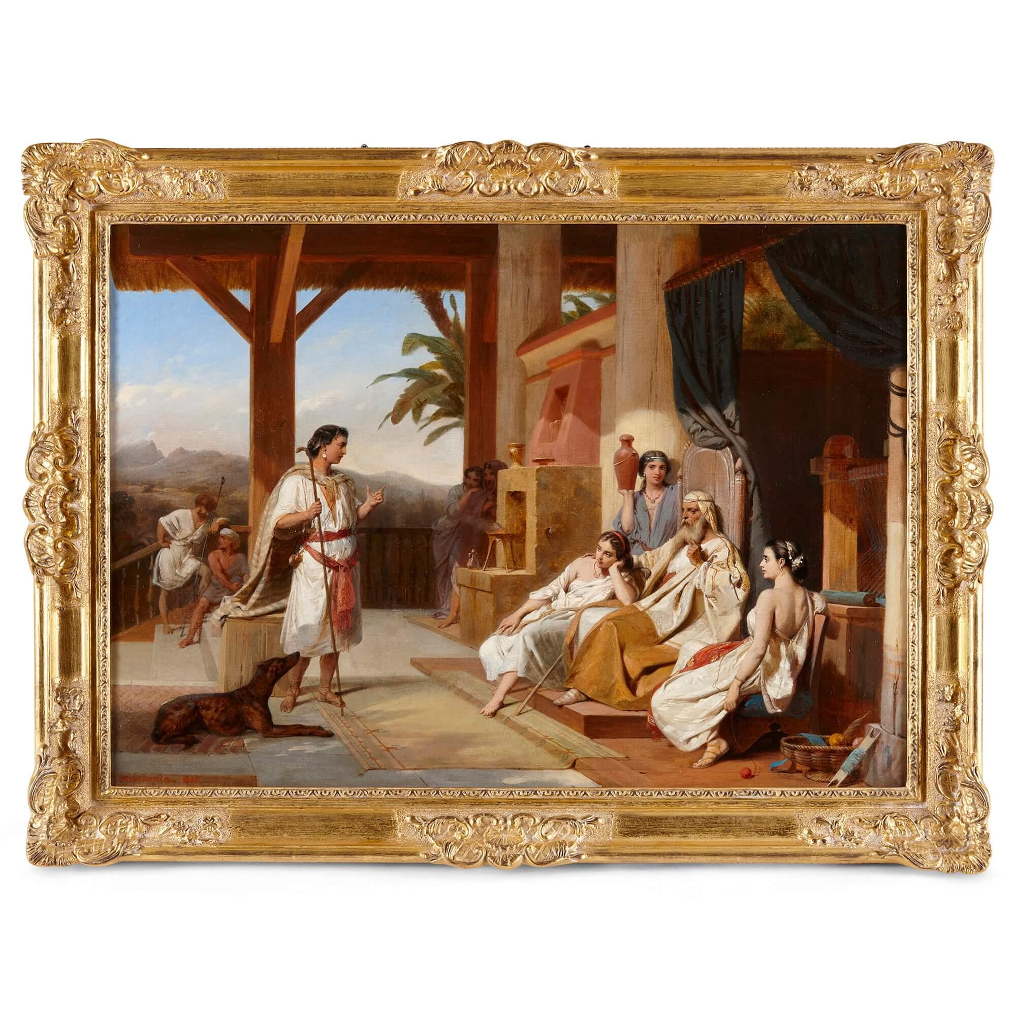 Henri Frédéric Schopin Figurative Painting - A Large French Orientalist Biblical Painting by H.F. Schopin