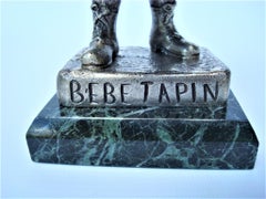 Henri Fugere, Bronze Figure, 'Bebe Tapin' Boy Playing His Drum