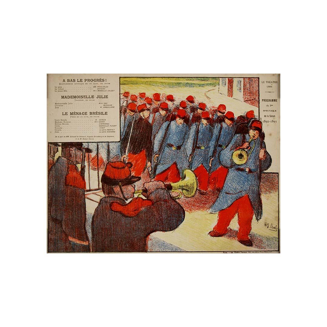 Programma illustrato del 1892 di Henri Gabriel Ibels per il Théâtre libre in vendita 2