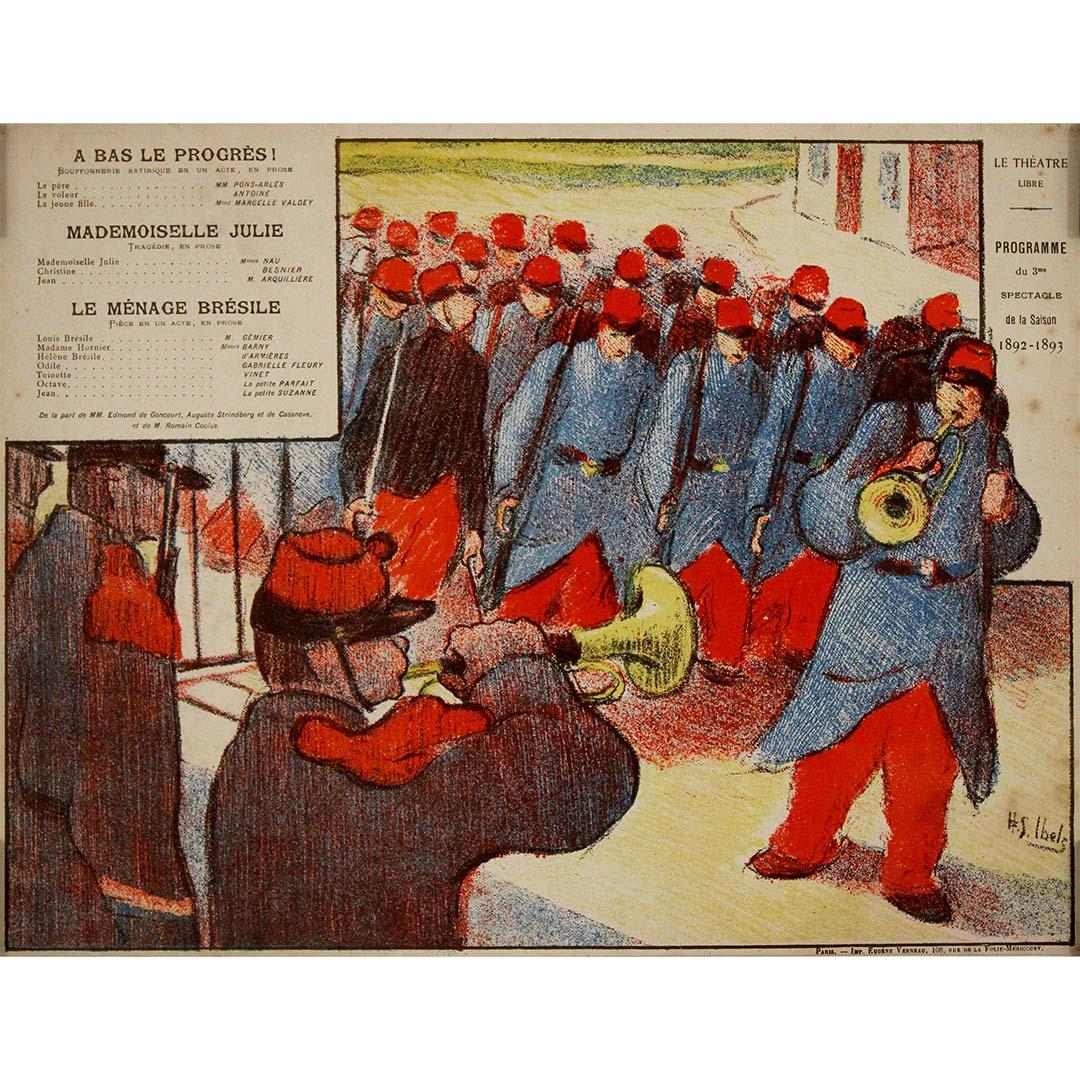 Programma illustrato del 1892 di Henri Gabriel Ibels per il Théâtre libre - Print di Henri-Gabriel Ibels