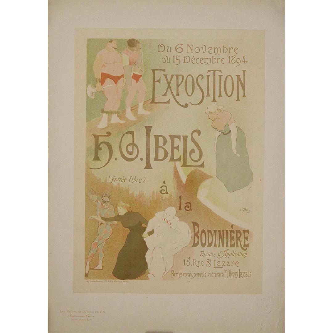 This original lithograph by Henri-Gabriel Ibels was created to promote his solo exhibition at La Bodinière in Paris from November 6 to December 15, 1894, and was published as Plate 138 in Les Maîtres de l’Affiche in 1896.

Henri-Gabriel Ibels