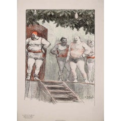 Antique 1898 as the third supplement to Les Maîtres de l’Affiche "Les Lutteurs" by Ibels