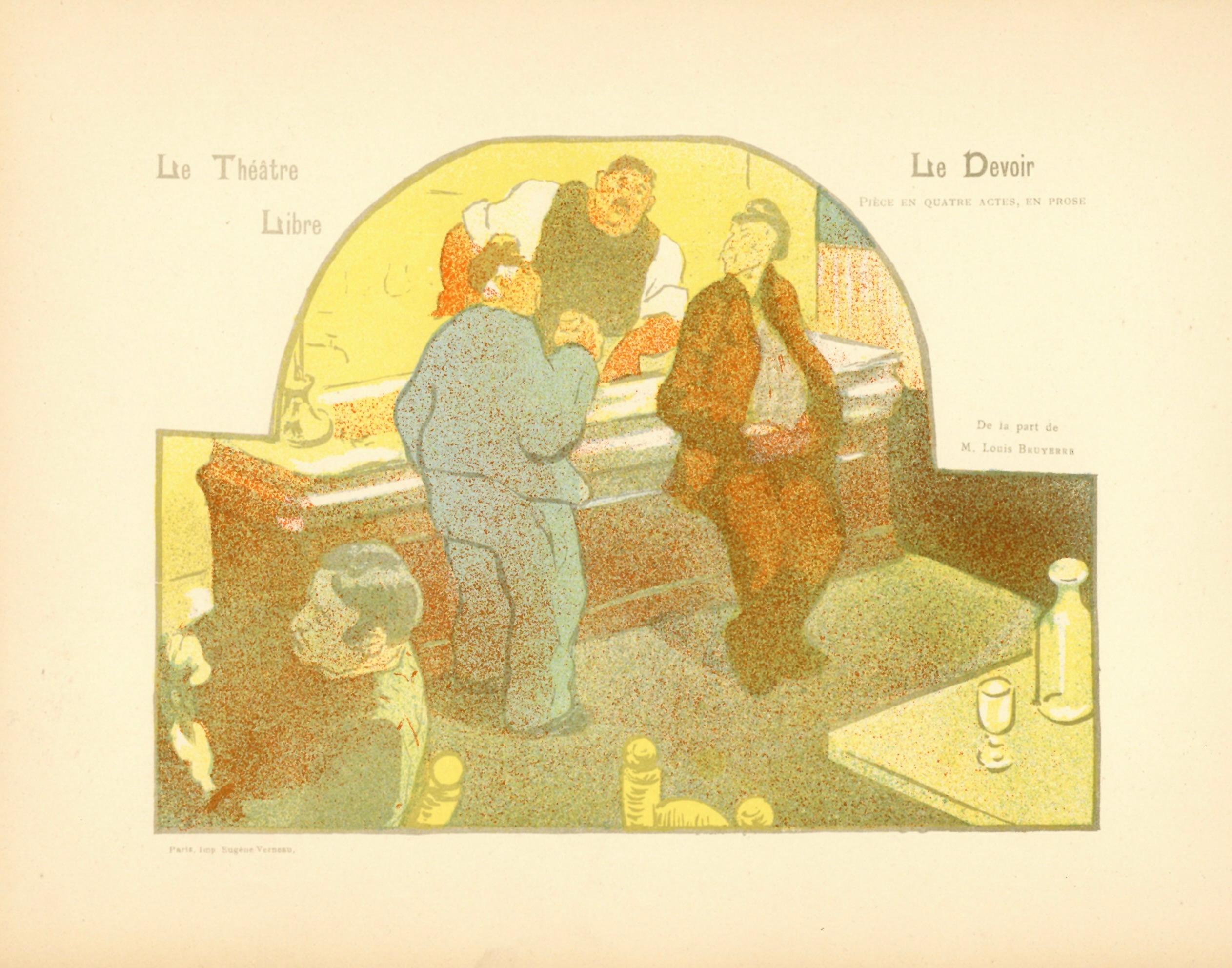 Medium: lithograph (after the poster). Printed in 1897 on smooth wove paper and published in Paris by Librairie Nilsson. Sheet size: 9 x 12 3/8 inches (228 x 315 mm). Not signed.

Condition: there is age-toning to the paper.