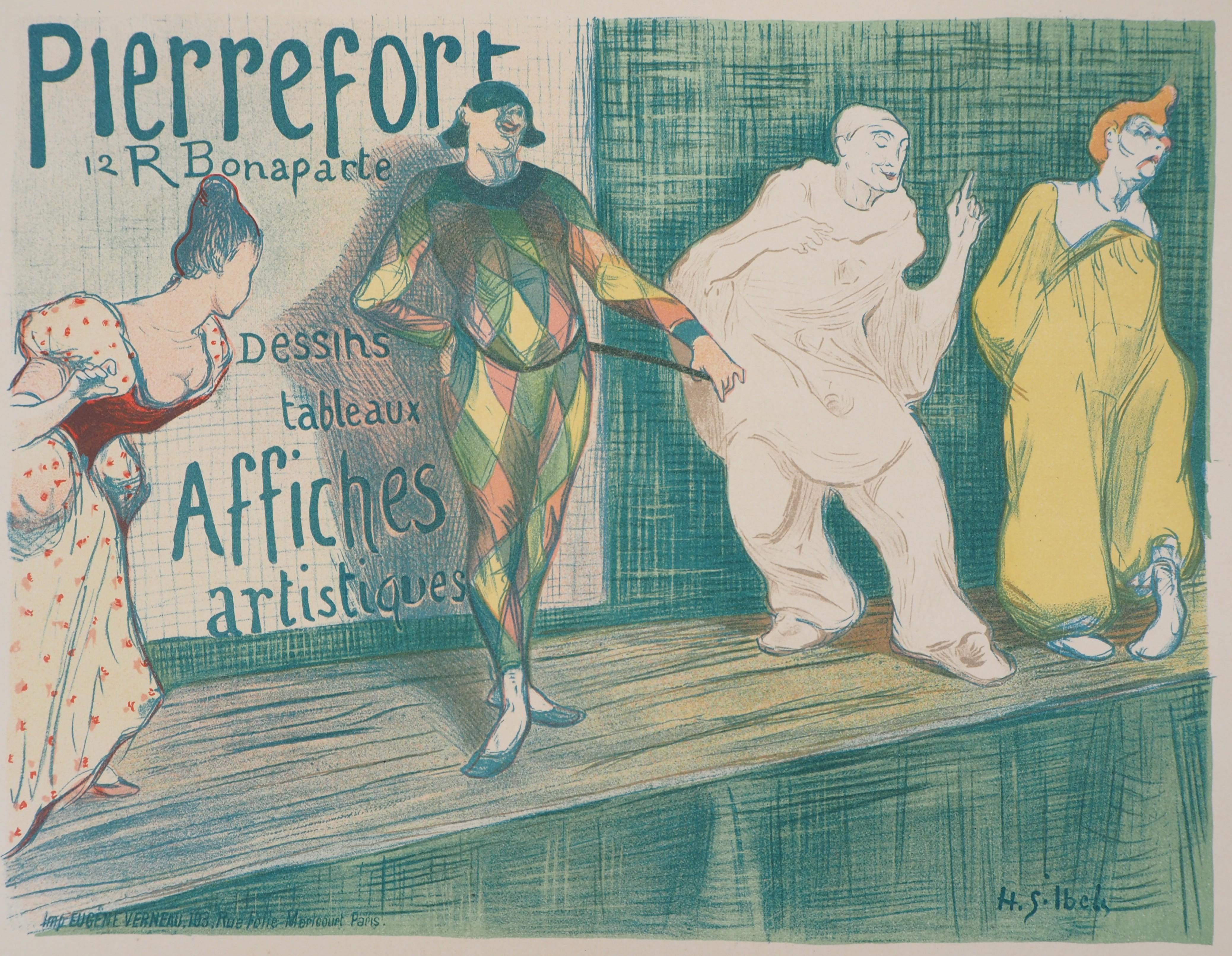 Henri Gabriel Ibels Figurative Print - Harlequin and Pierrot - Lithograph (Les Maîtres de l'Affiche), 1897