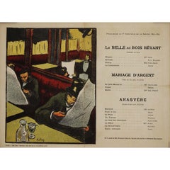 Antique Original 1893 illustrated program by Henri-Gabriel Ibels for Le Théâtre Libre
