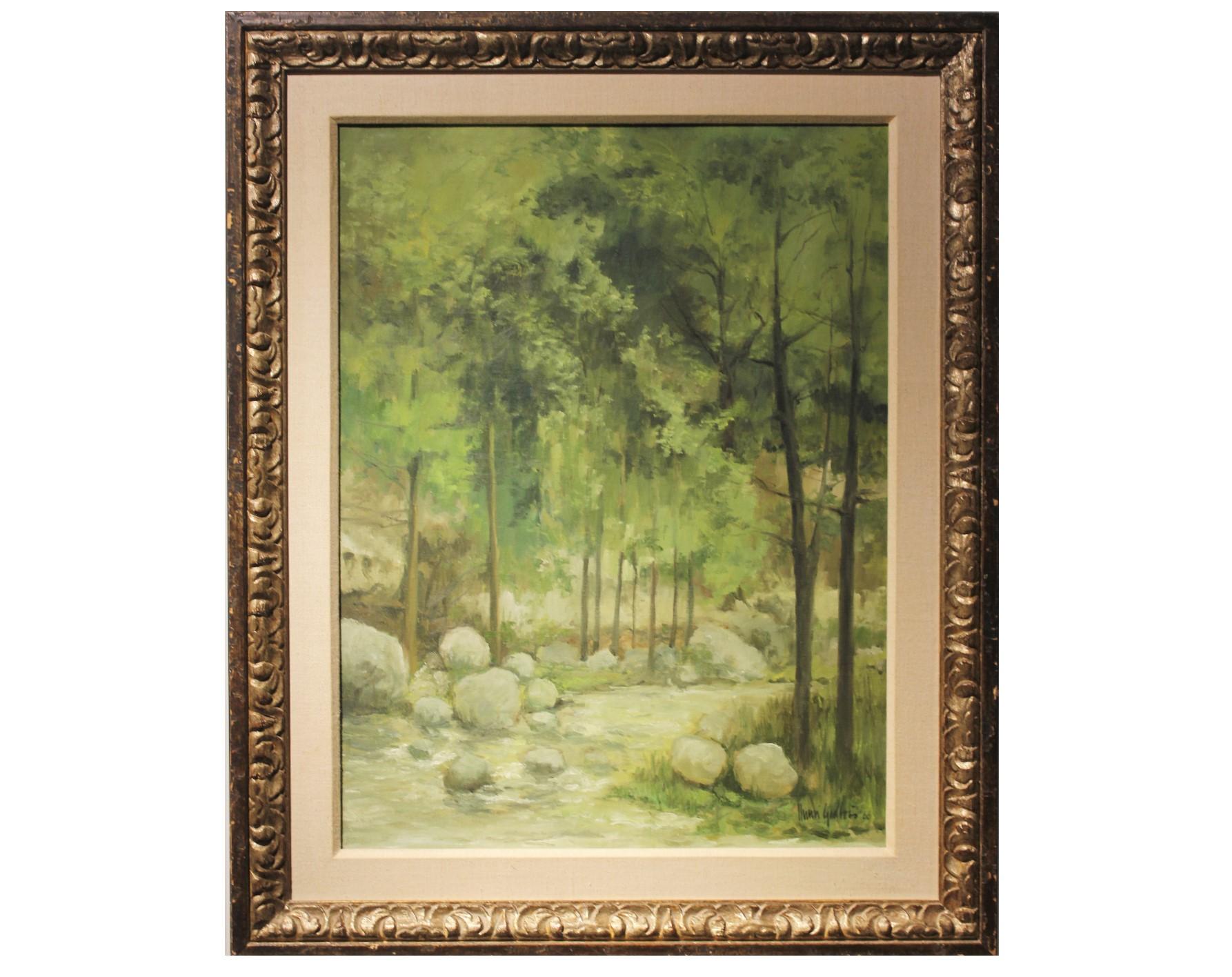 Henri Gadbois Landscape Painting - "Large Trees" Forest Landscape