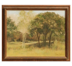 Peinture de paysage naturaliste avec arbres